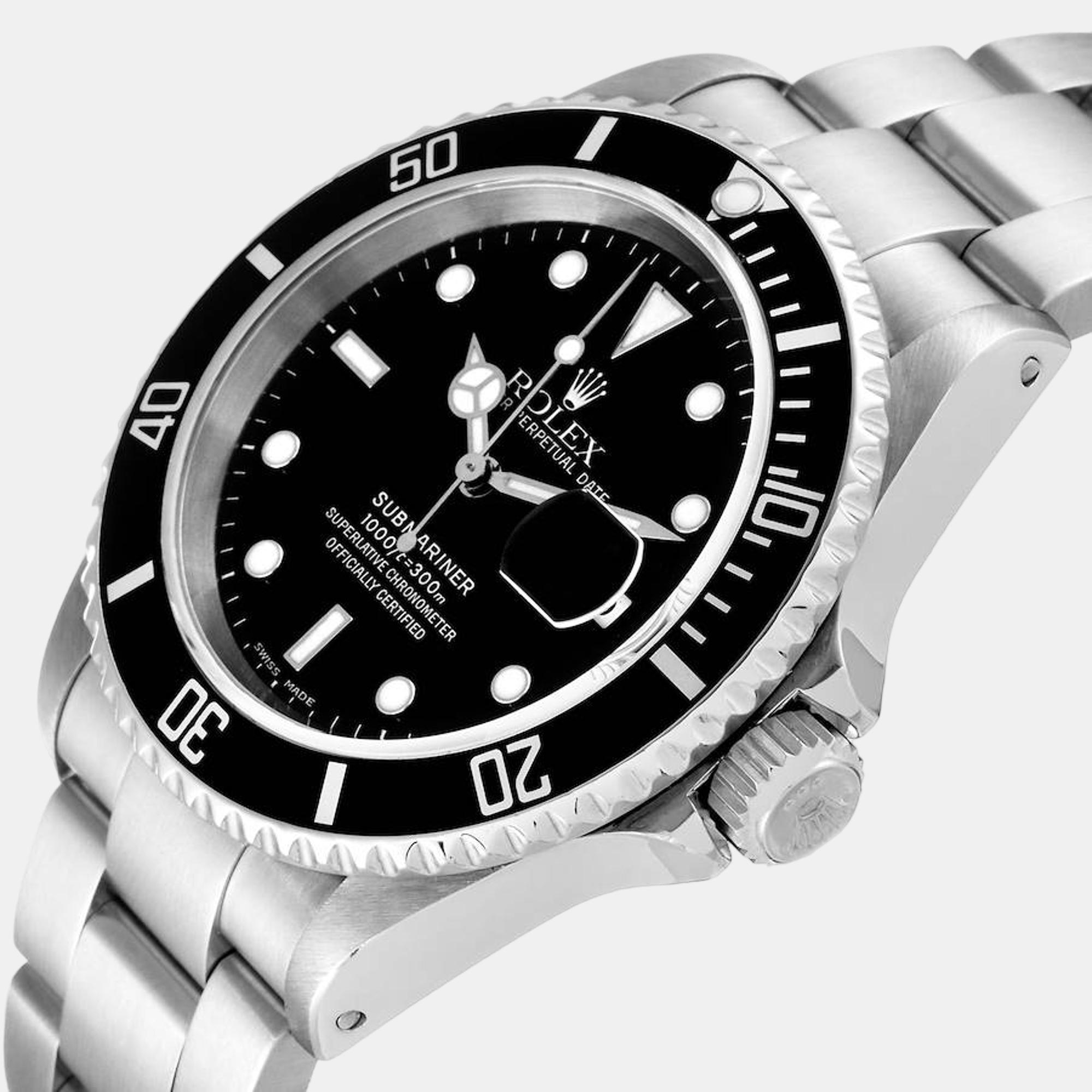 

Rolex Submariner Date Black Dial Steel Mens Watch 16610