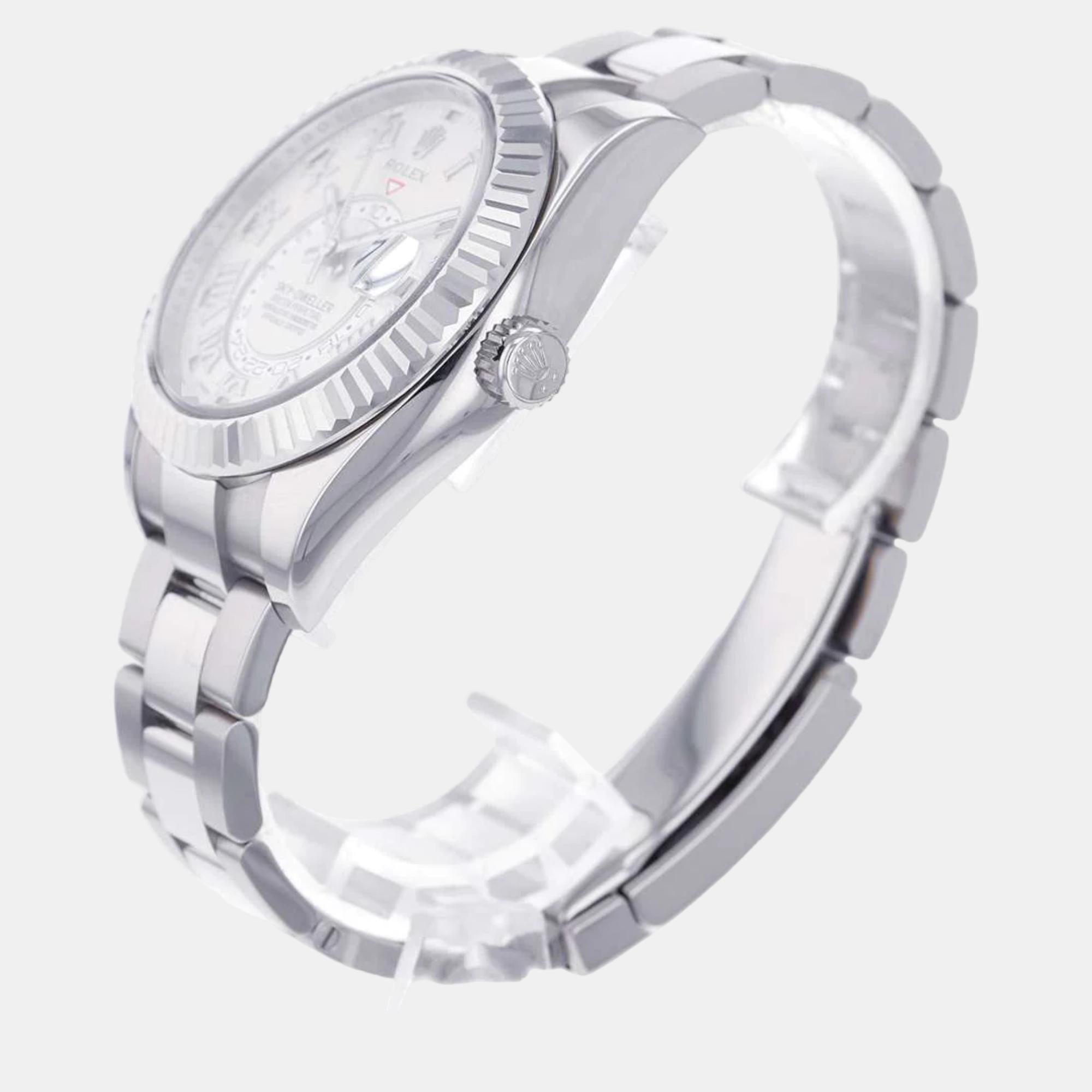 

Rolex White 18K White Gold Sky-Dweller 326939 Men's Wristwatch 42 mm