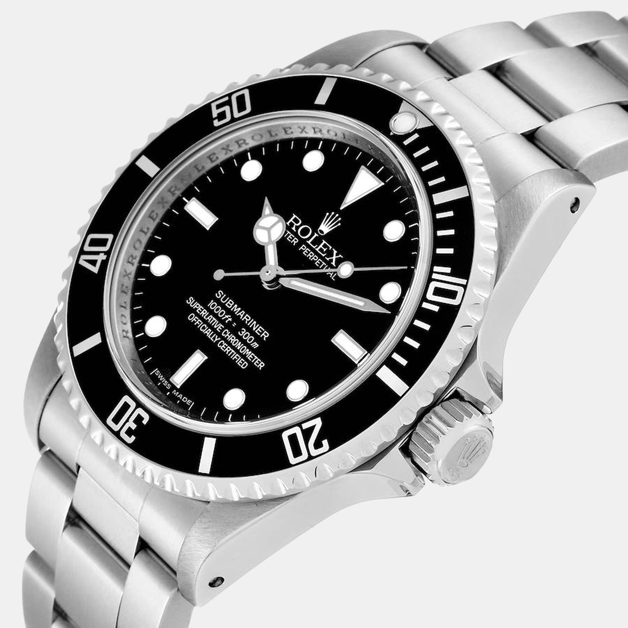 

Rolex Submariner No Date  4 Liner Steel Mens Watch 14060, Black