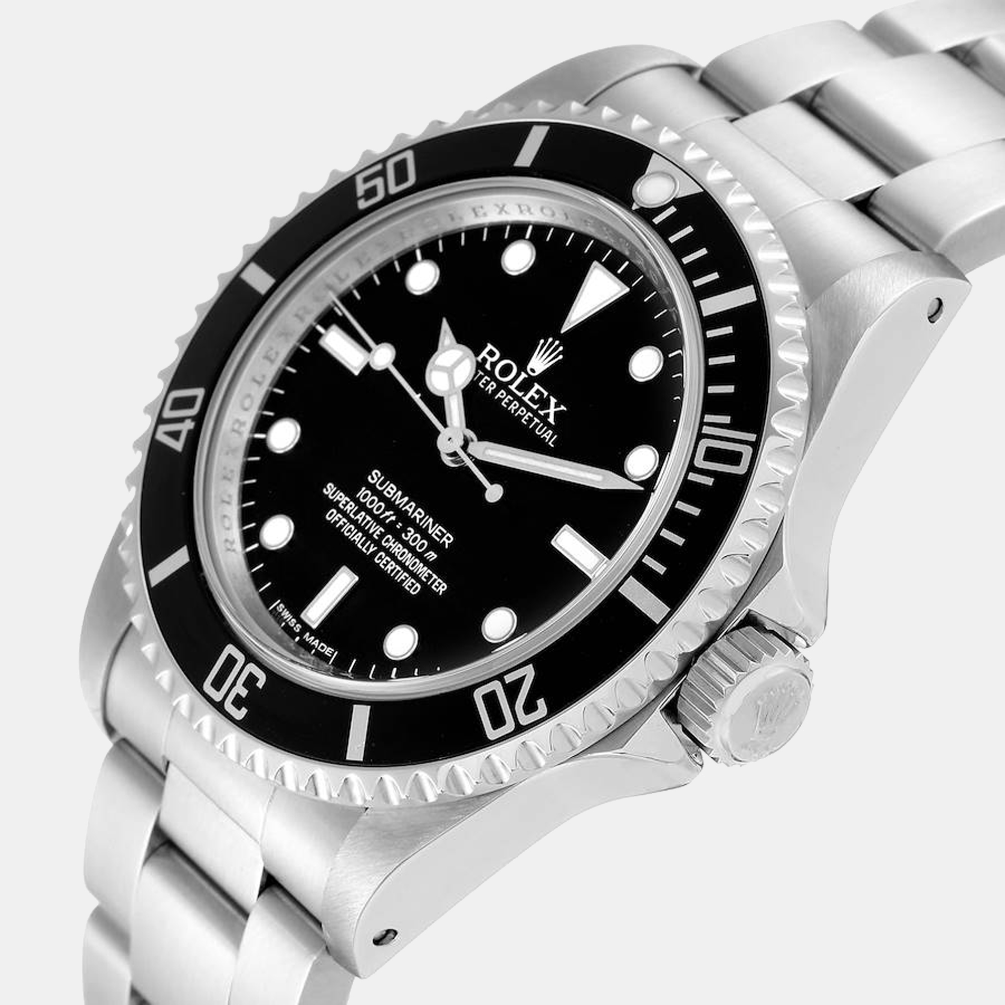 

Rolex Submariner No Date  4 Liner Steel Mens Watch 14060, Black