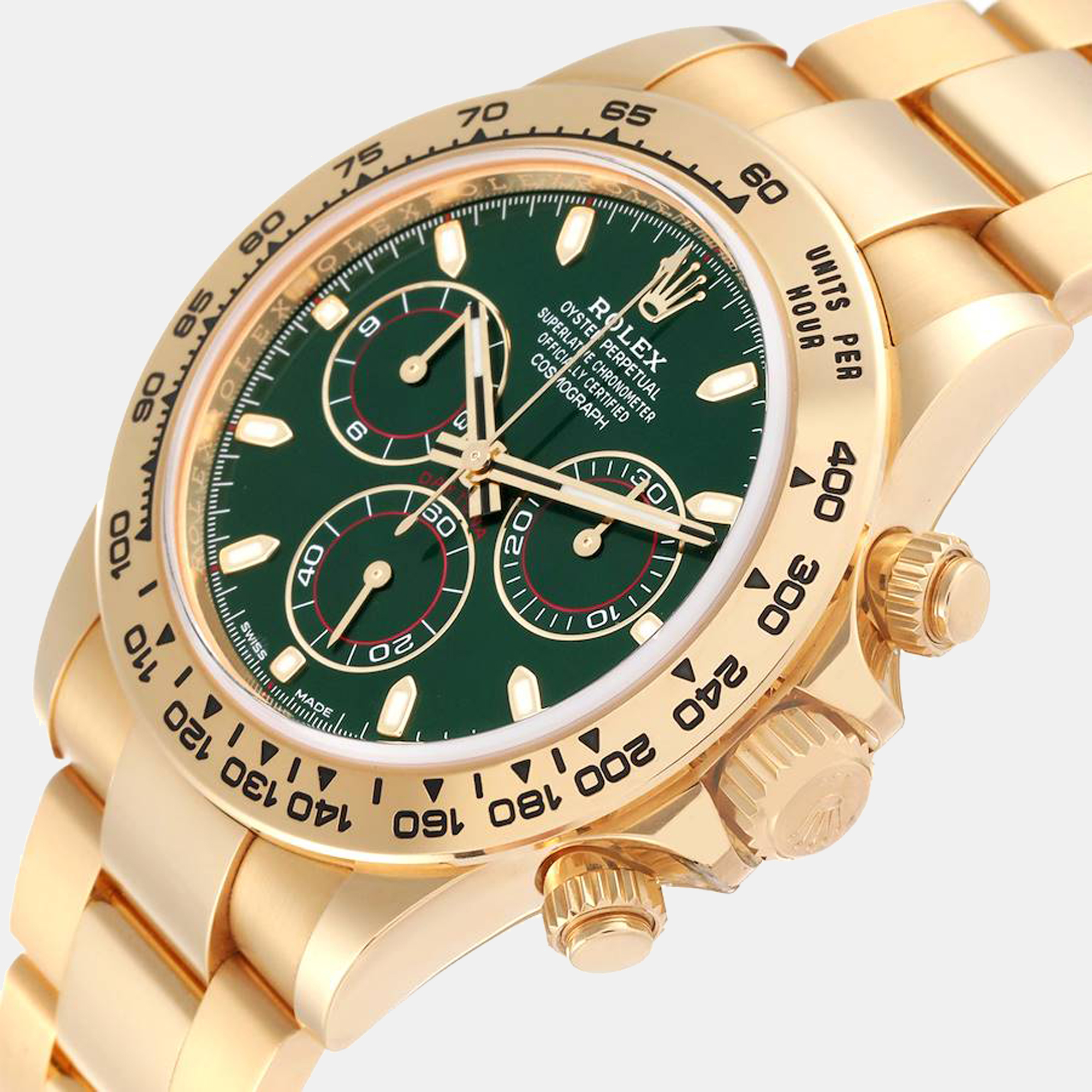 

Rolex Daytona 18k Yellow Gold Green Dial Mens Watch 116508