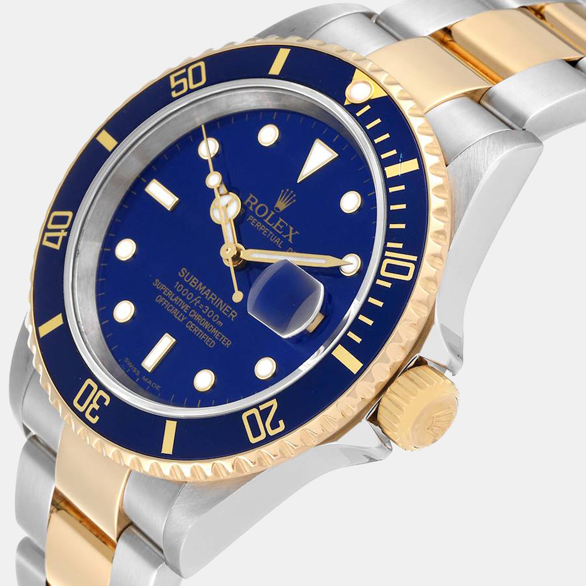 

Rolex Submariner Blue Dial Steel Yellow Gold Mens Watch 16613