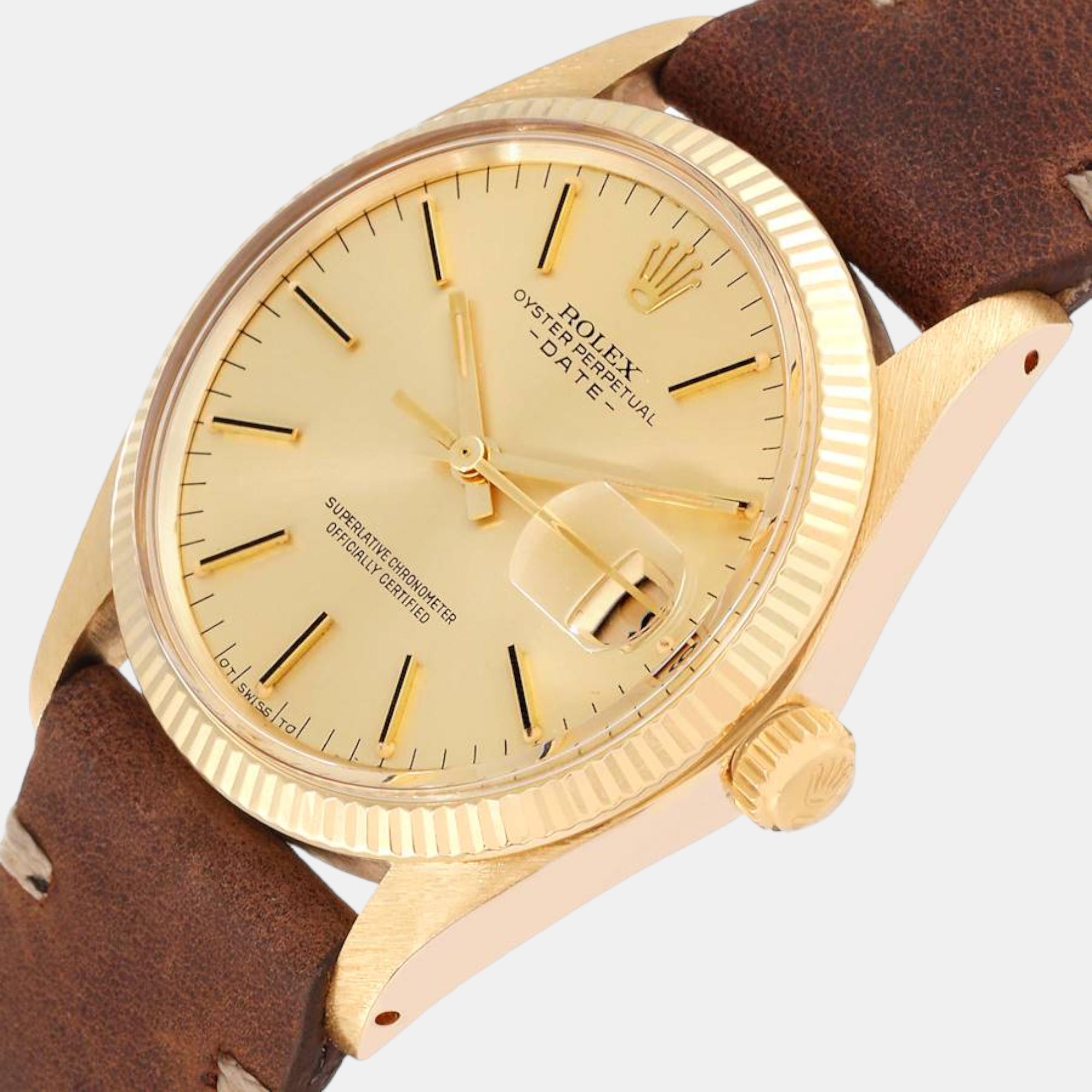 

Rolex Date 14K Yellow Gold Automatic Vintage Mens Watch 1503