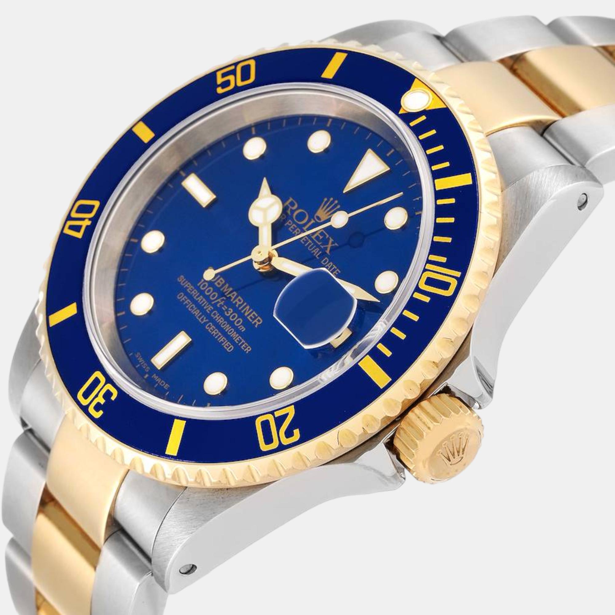 

Rolex Submariner Blue Dial Steel Yellow Gold Mens Watch 16613