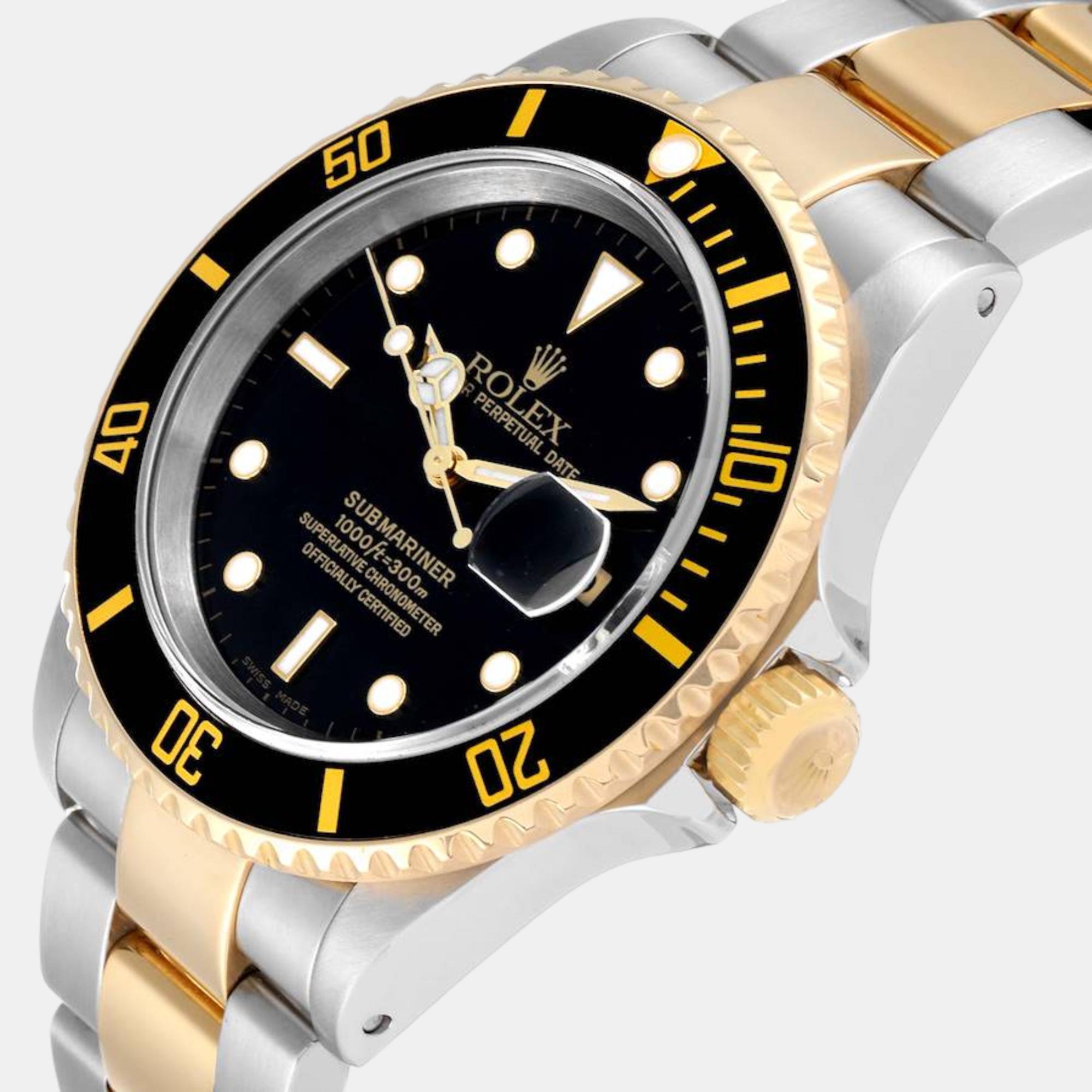 

Rolex Submariner Steel Yellow Gold Black Dial Mens Watch 16613