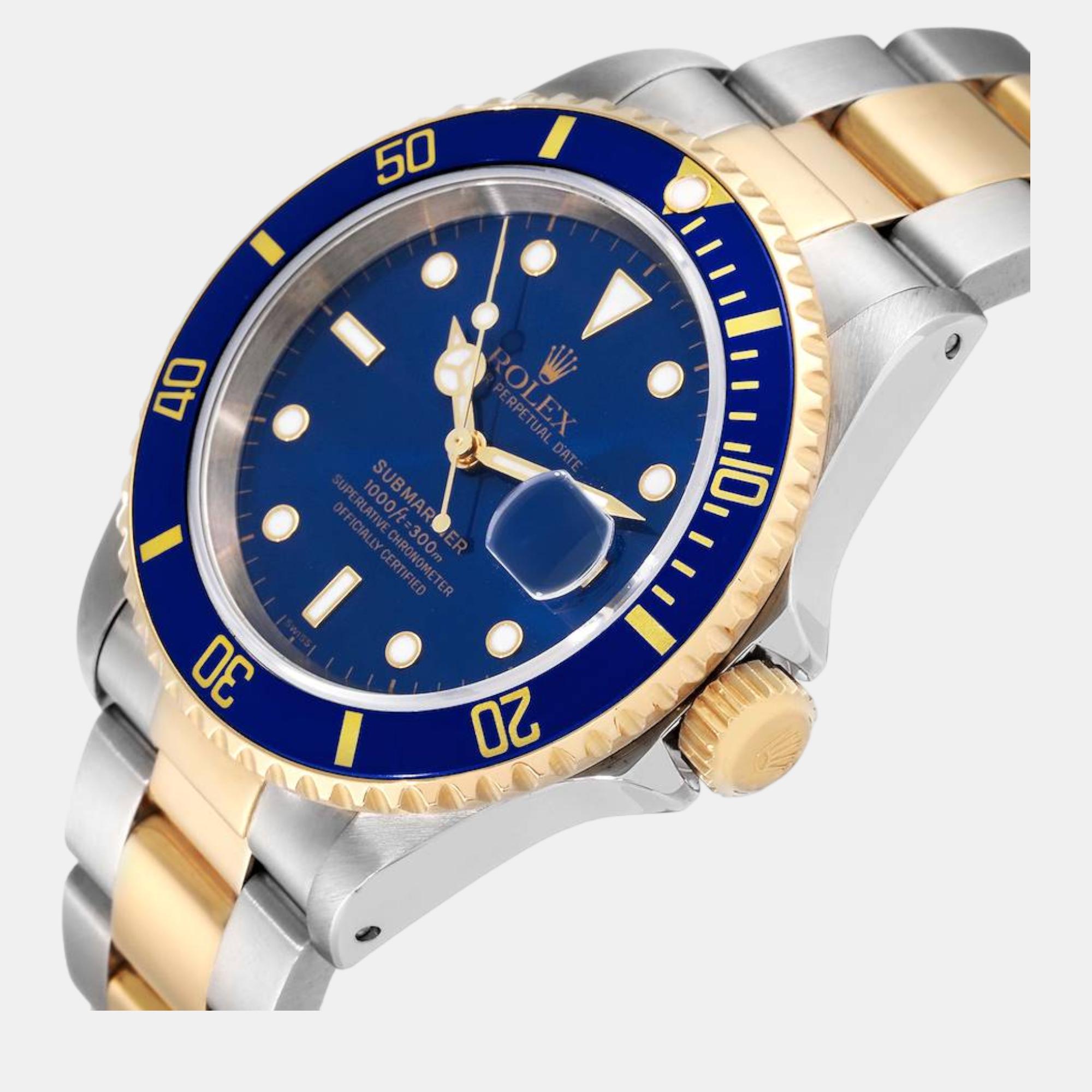 

Rolex Submariner Blue Dial Steel Yellow Gold Men's Watch 16613 40 mm