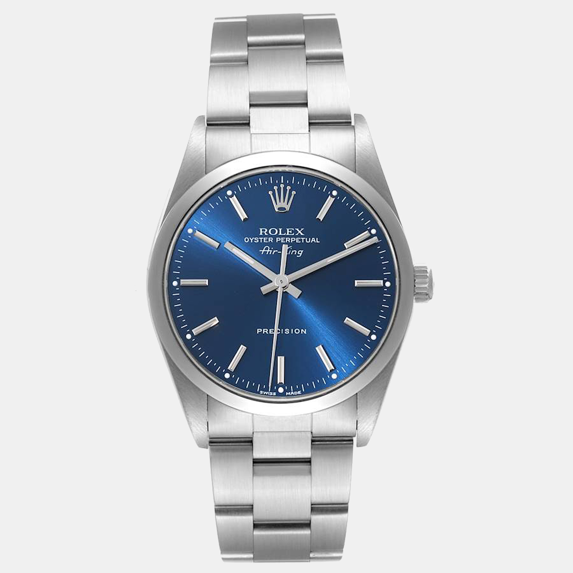 

Rolex Air King Blue Dial Smooth Bezel Steel Men's Watch 14000 34 mm