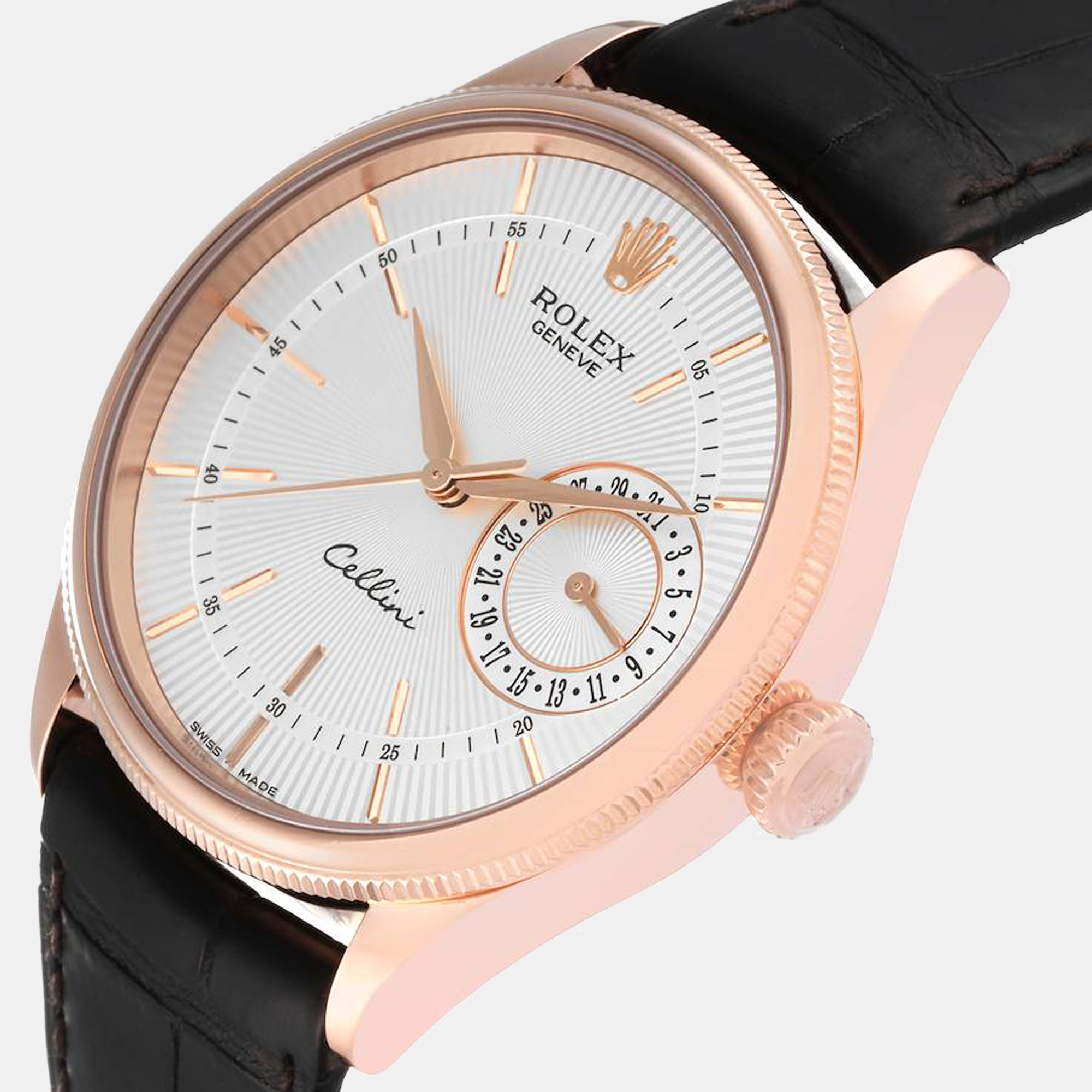 

Rolex Cellini Date Rose Gold Silver Dial Men's Watch 50515 39 mm