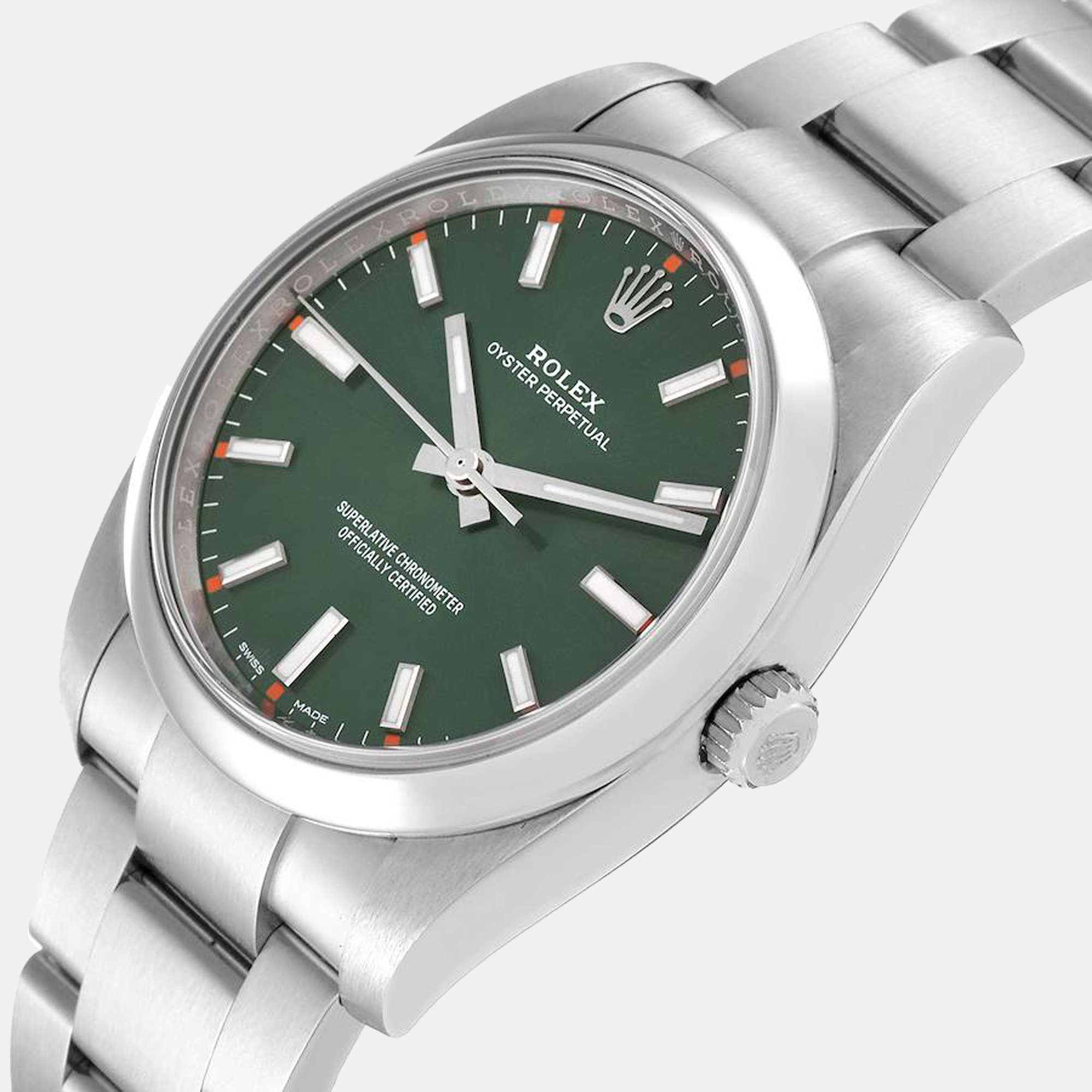 

Rolex Oyster Perpetual Olive Green Dial Steel Men's Watch 114200 34 mm