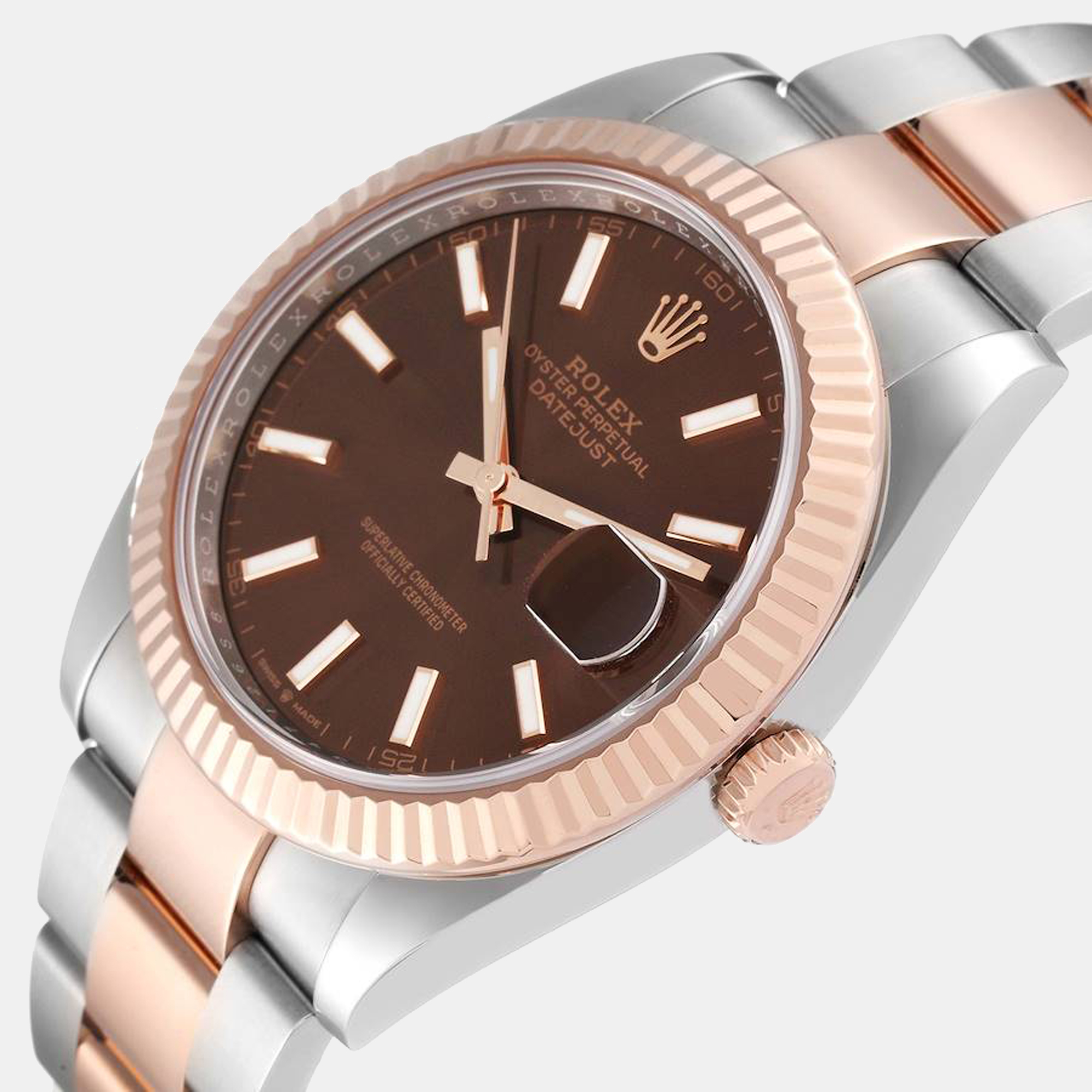 

Rolex Datejust 41 Steel Rose Gold Chocolate Dial Men's Watch 126331 41 mm, Brown