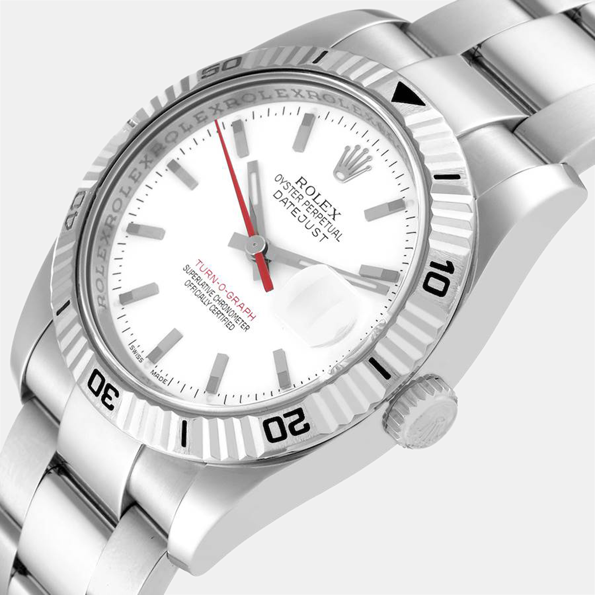 

Rolex Datejust Turnograph White Dial Steel Men's Watch 116264 36 mm