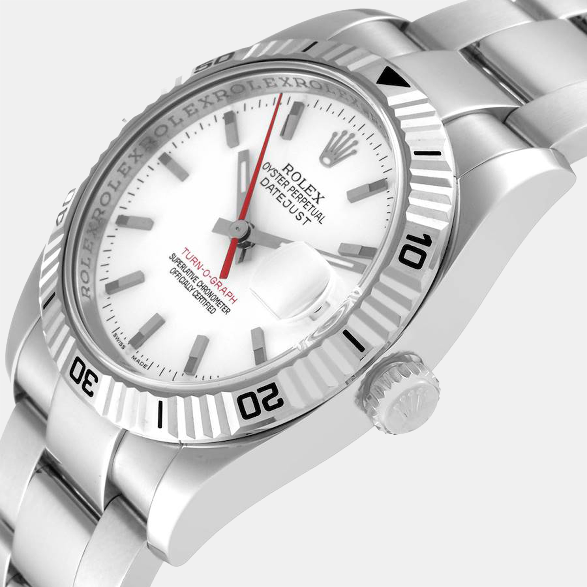 

Rolex Datejust Turnograph White Dial Steel Men's Watch 116264 36 mm
