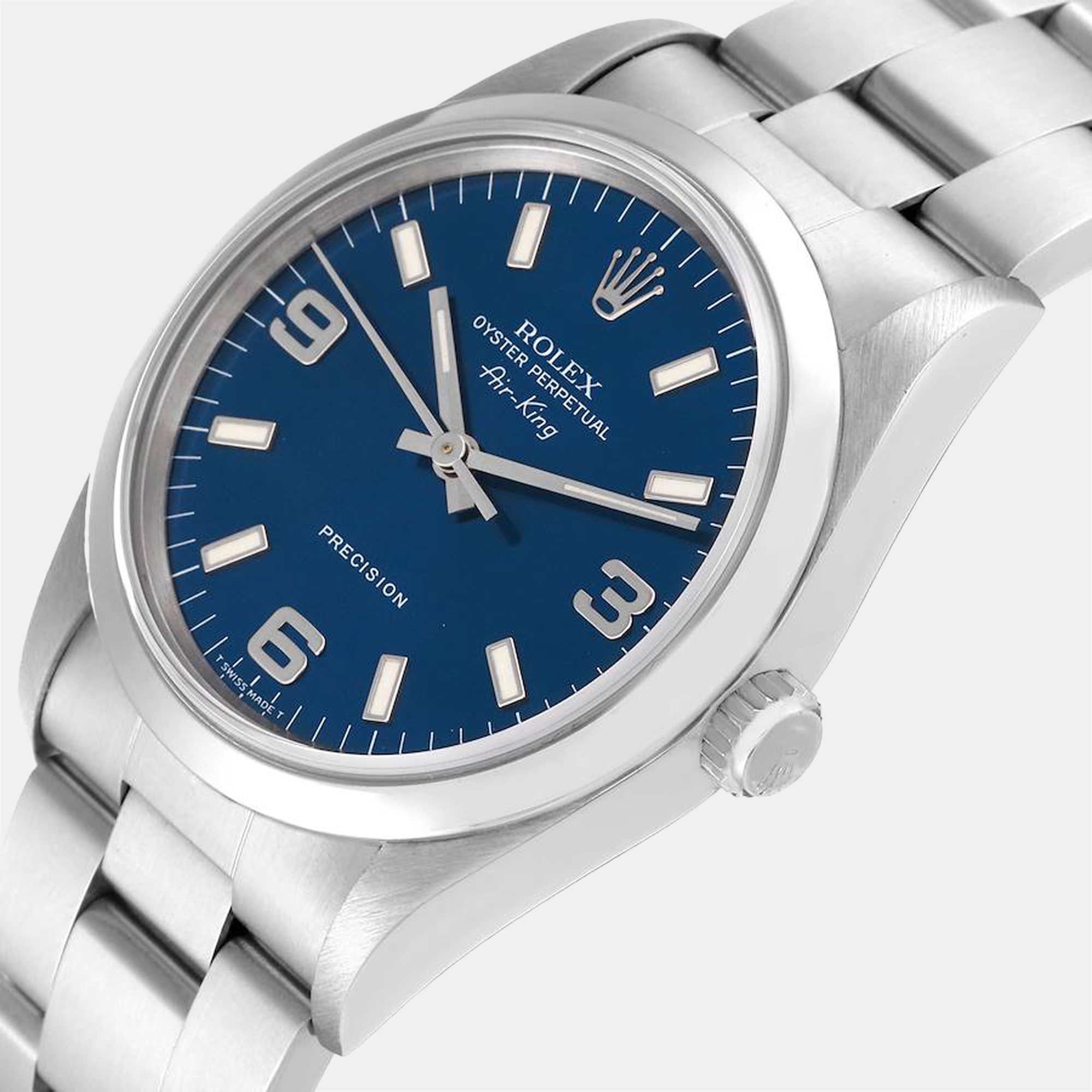 

Rolex Air King  Blue Dial Smooth Bezel Steel Men's Watch 14000 34 mm