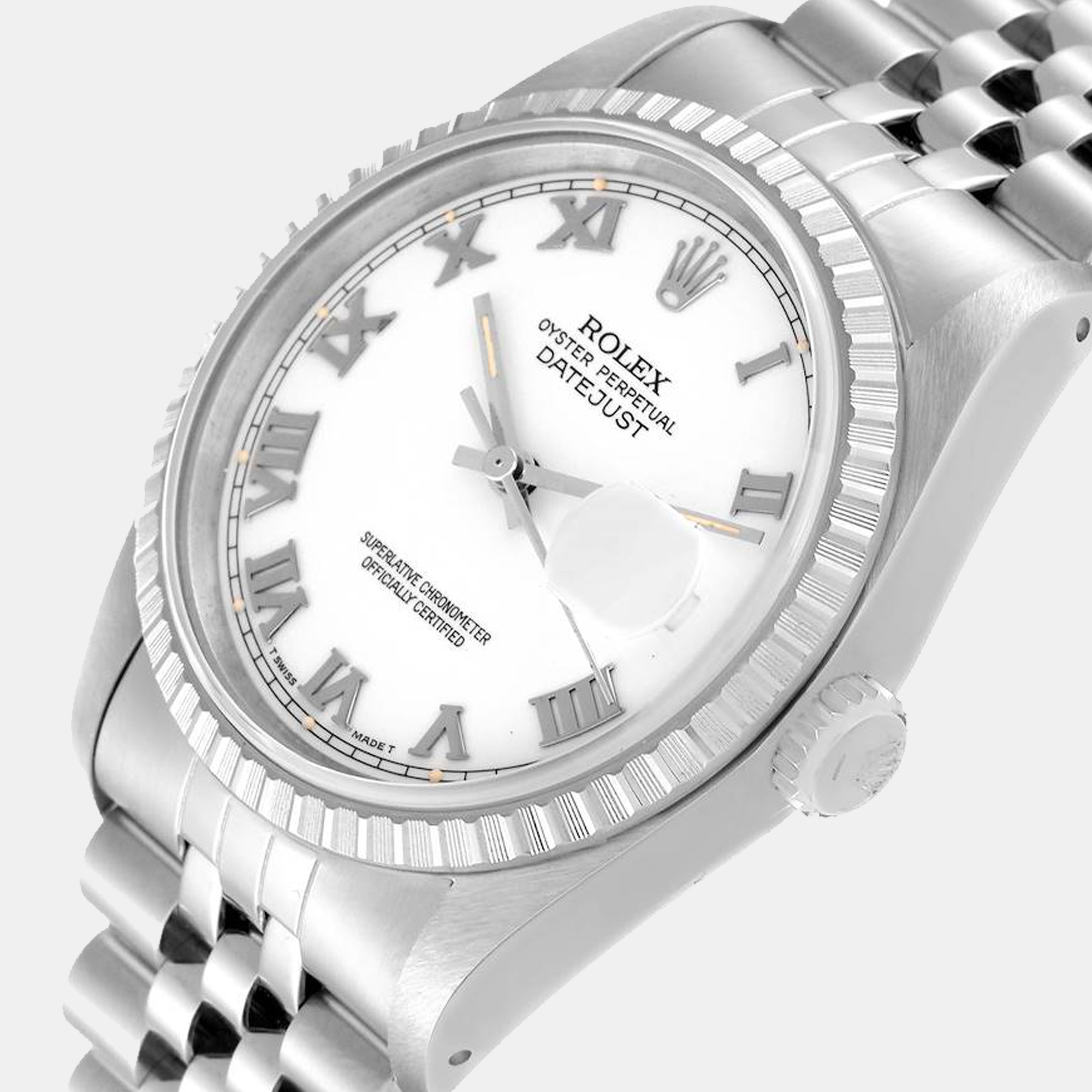 

Rolex Datejust 36 White Roman Dial Jubilee Bracelet Steel Men's Watch 16220 36 mm