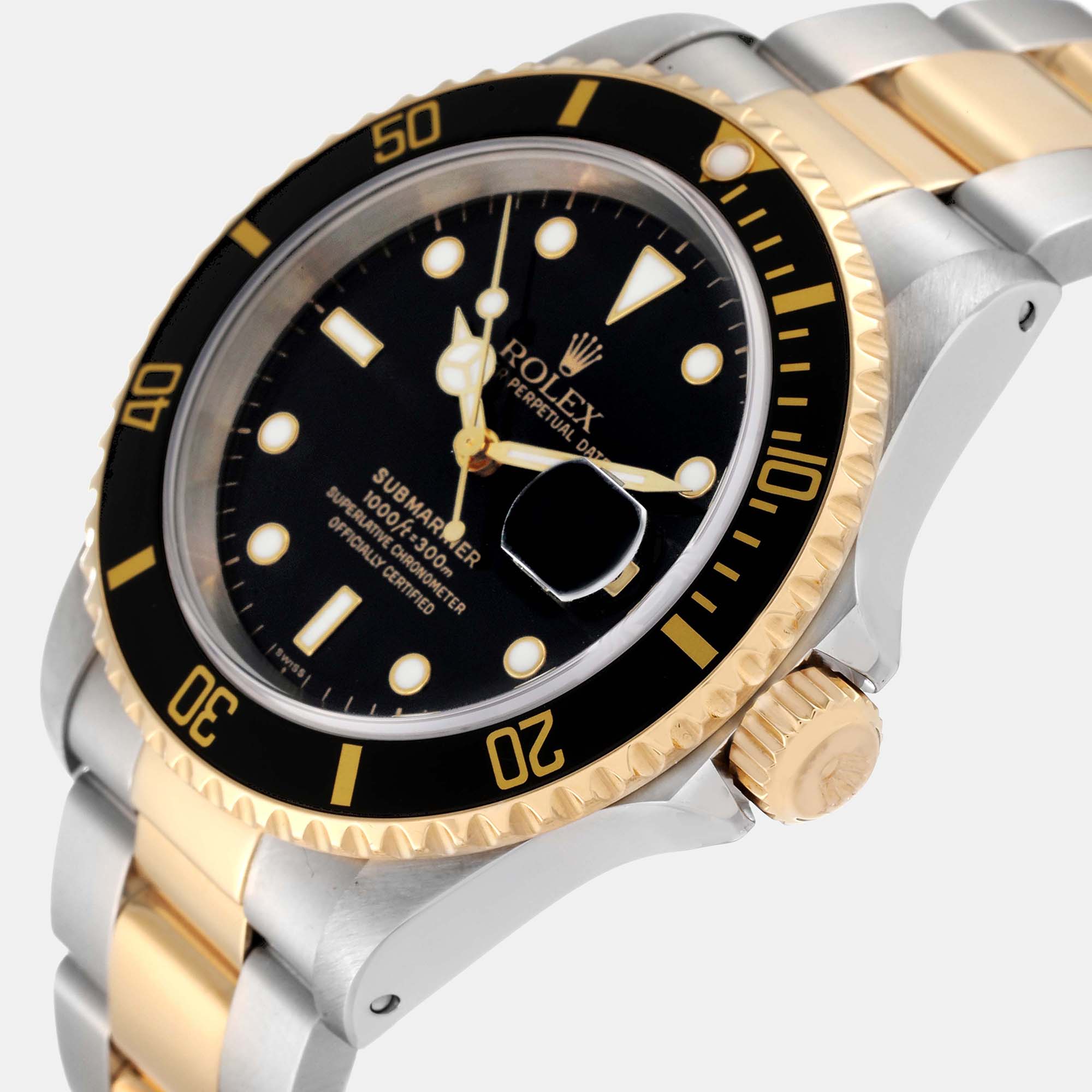 

Rolex Submariner Steel Yellow Gold Black Dial Mens Watch 16613 40 mm