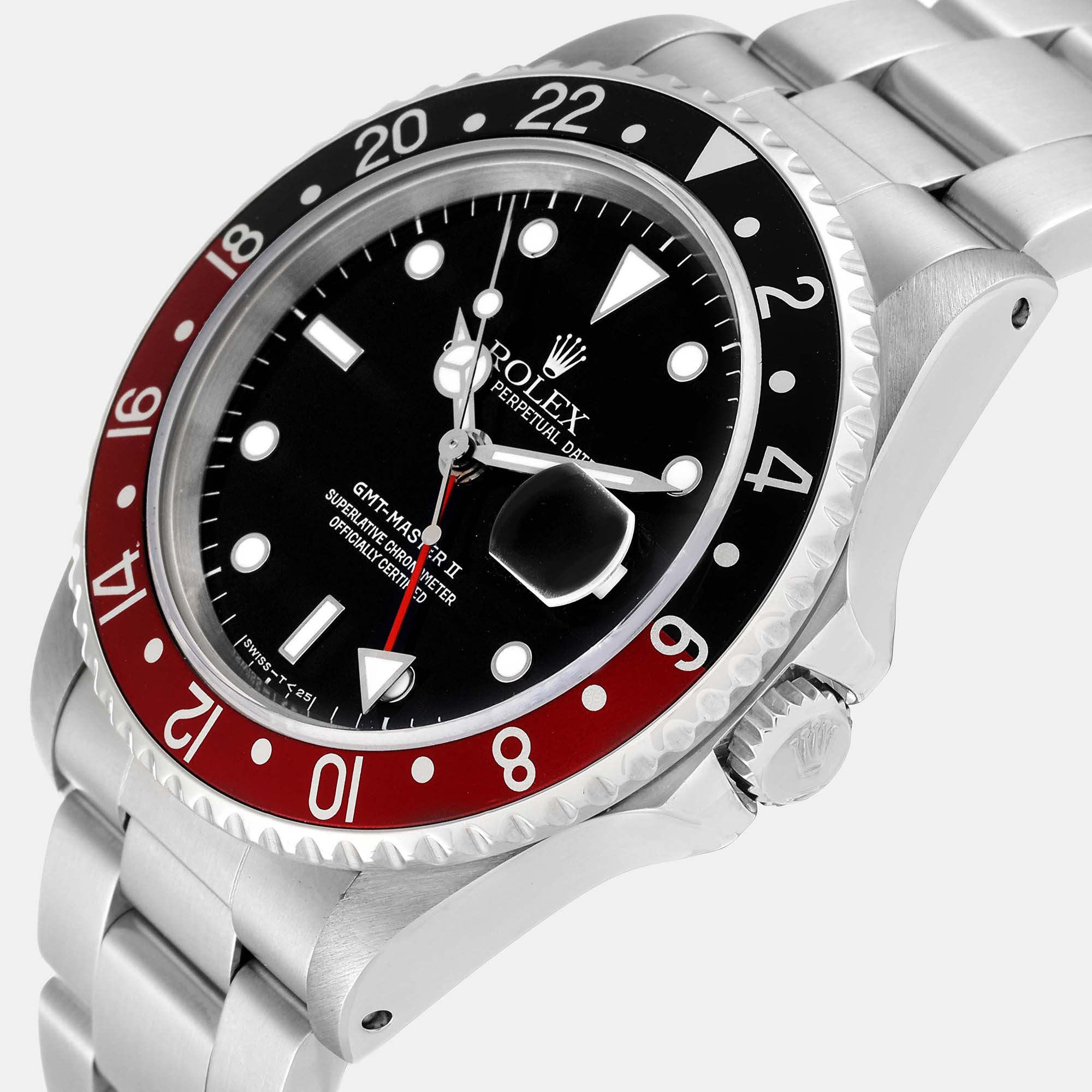 

Rolex GMT Master II Black Red Coke Bezel Steel Men's Watch 16710 40 mm