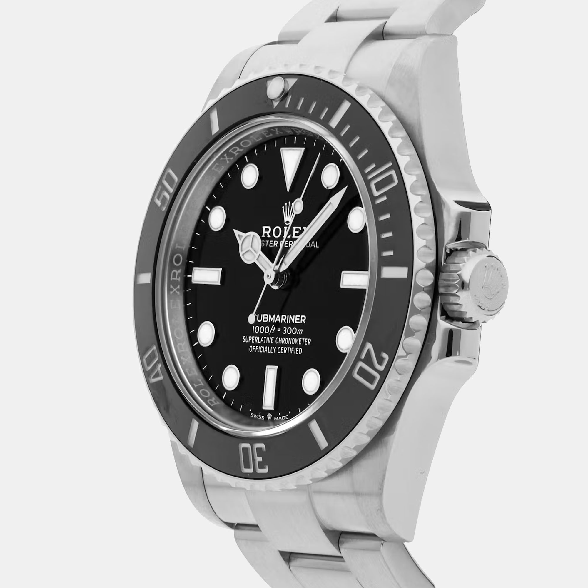 

Rolex Black Stainless Steel Submariner 124060 Automatic Men's Wristwatch 41 mm