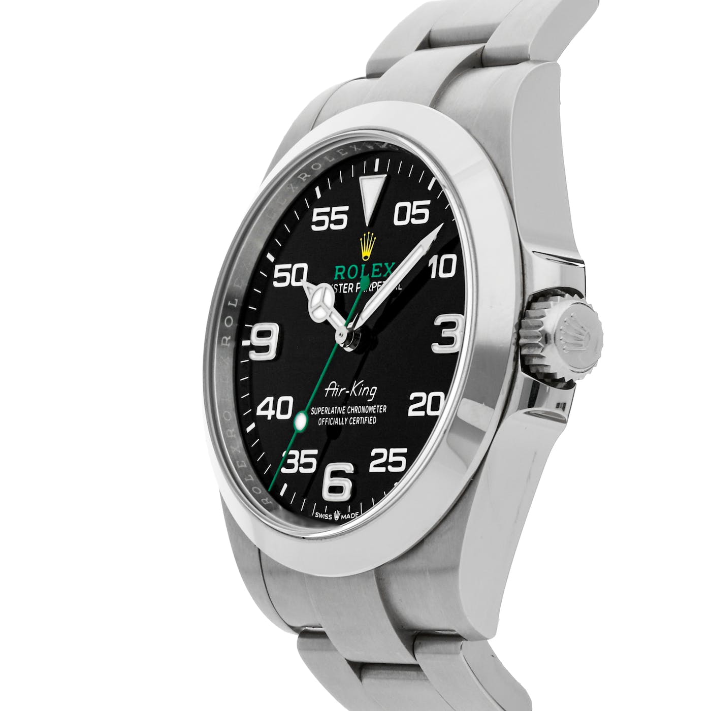 

Rolex Black Stainless Steel Air-King 126900 Automatic Men's Wristwatch 40 mm