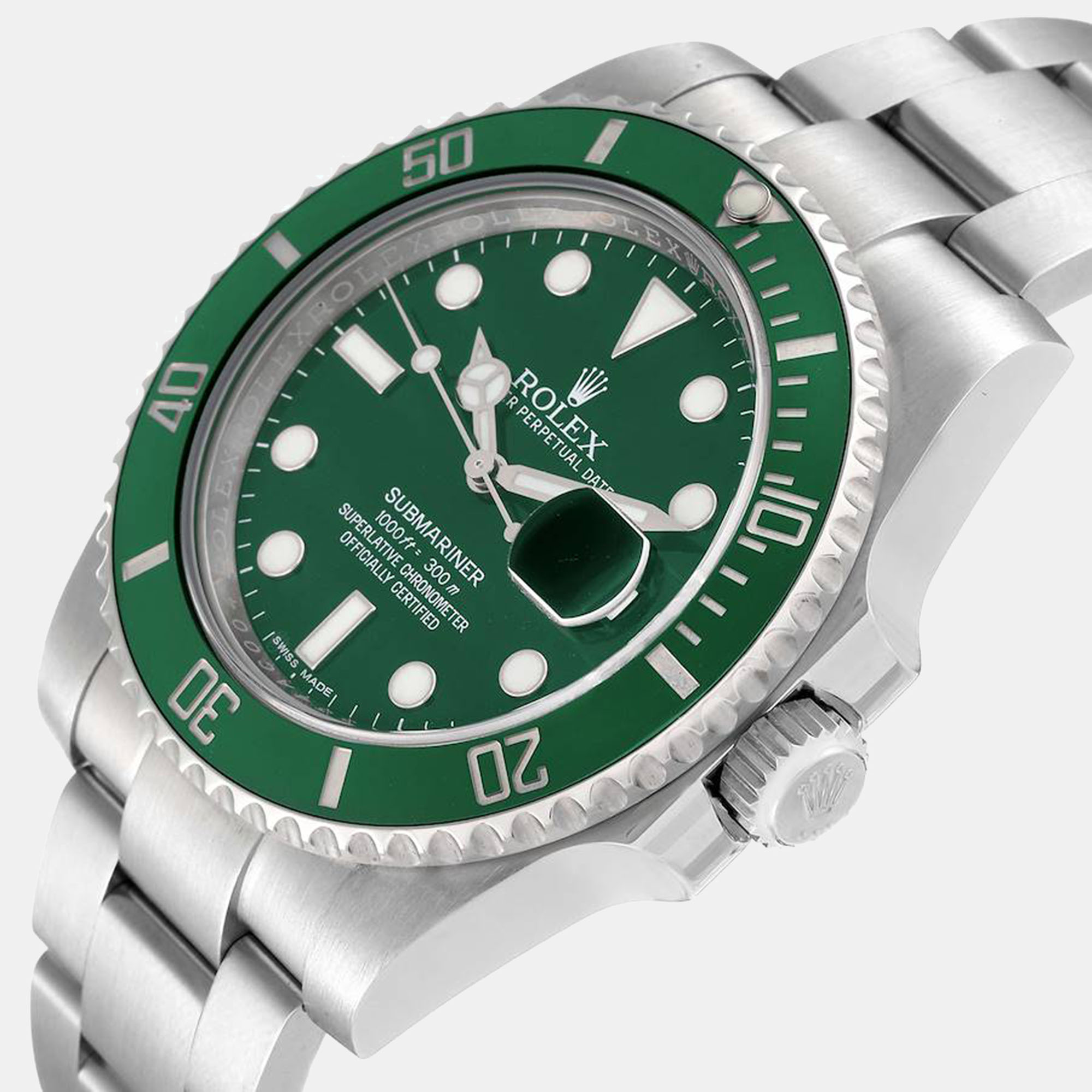 

Rolex Submariner Hulk Green Dial Steel Men's Watch 116610LV 40 mm