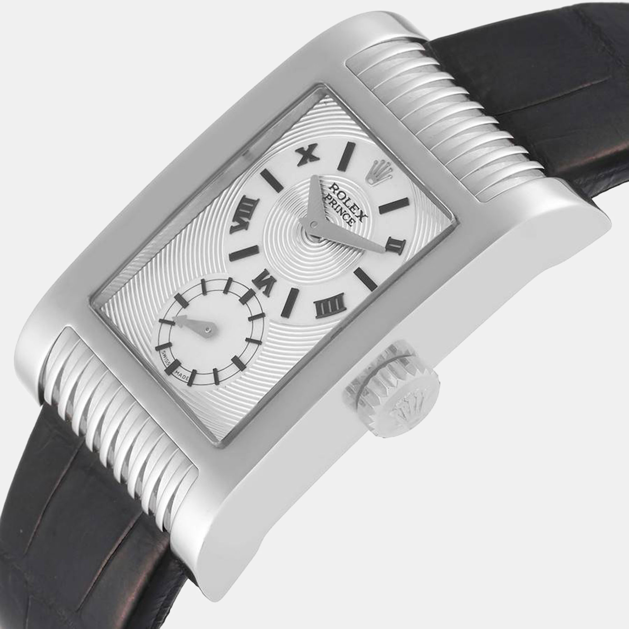 

Rolex Cellini Prince White Gold Silver Dial Mens Watch 5441 28 x 47 mm