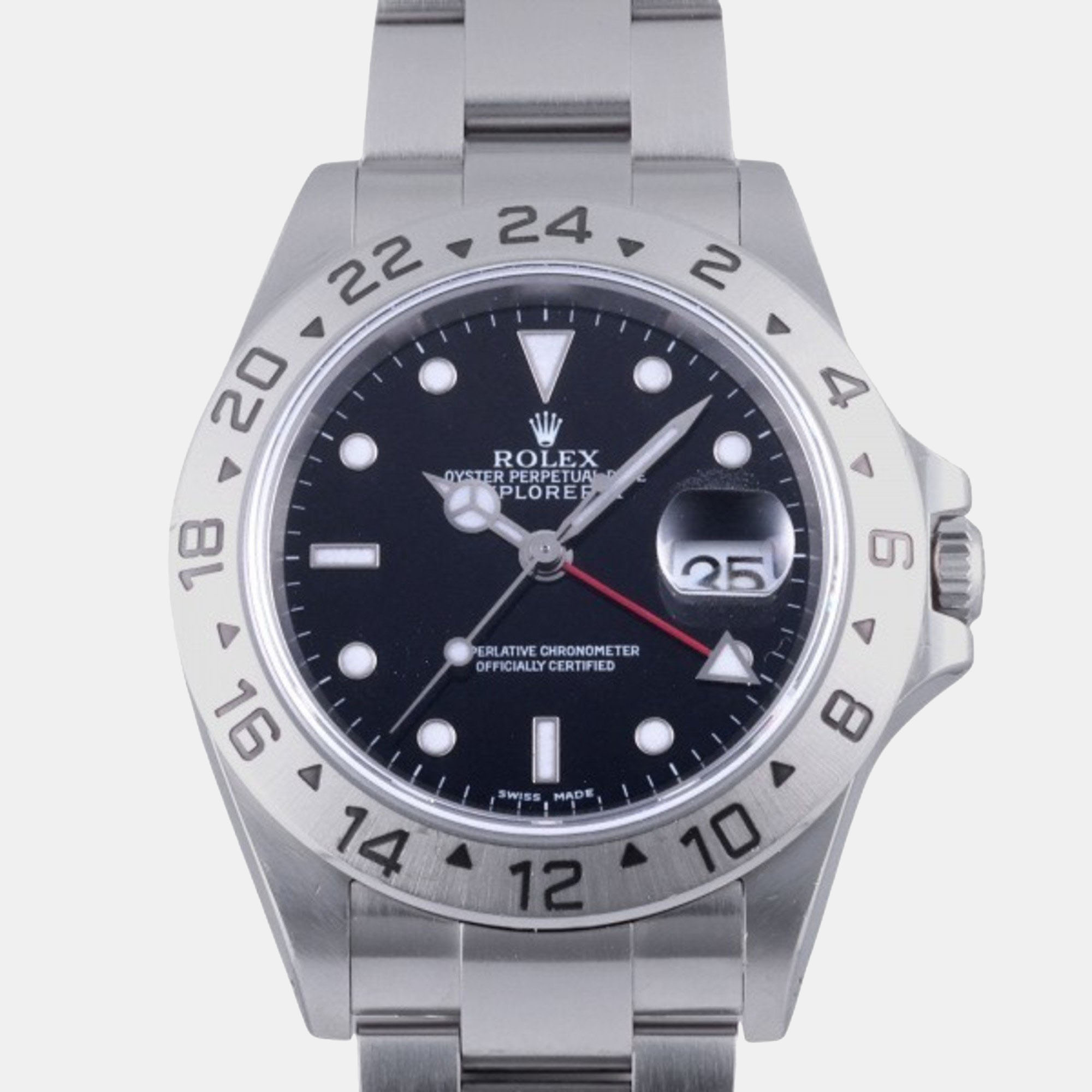 

Rolex Black Stainless Steel Explorer II 16570 Automatic Men's Wristwatch 40 mm