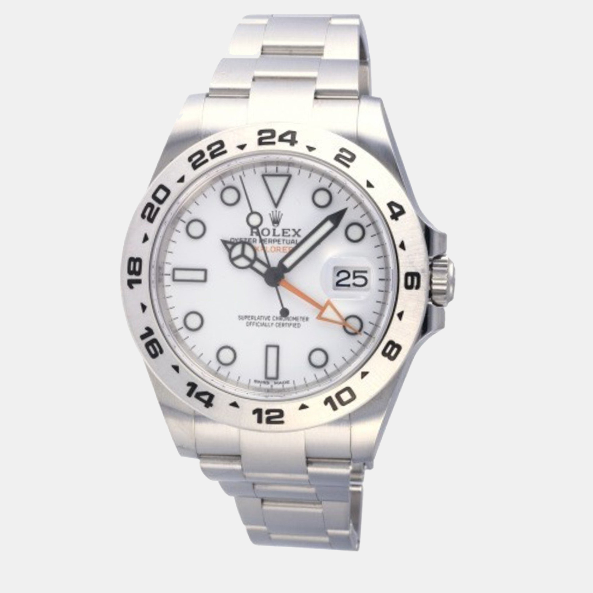 

Rolex White Stainless Steel Explorer II 216570 Automatic Men's Wristwatch 42 mm