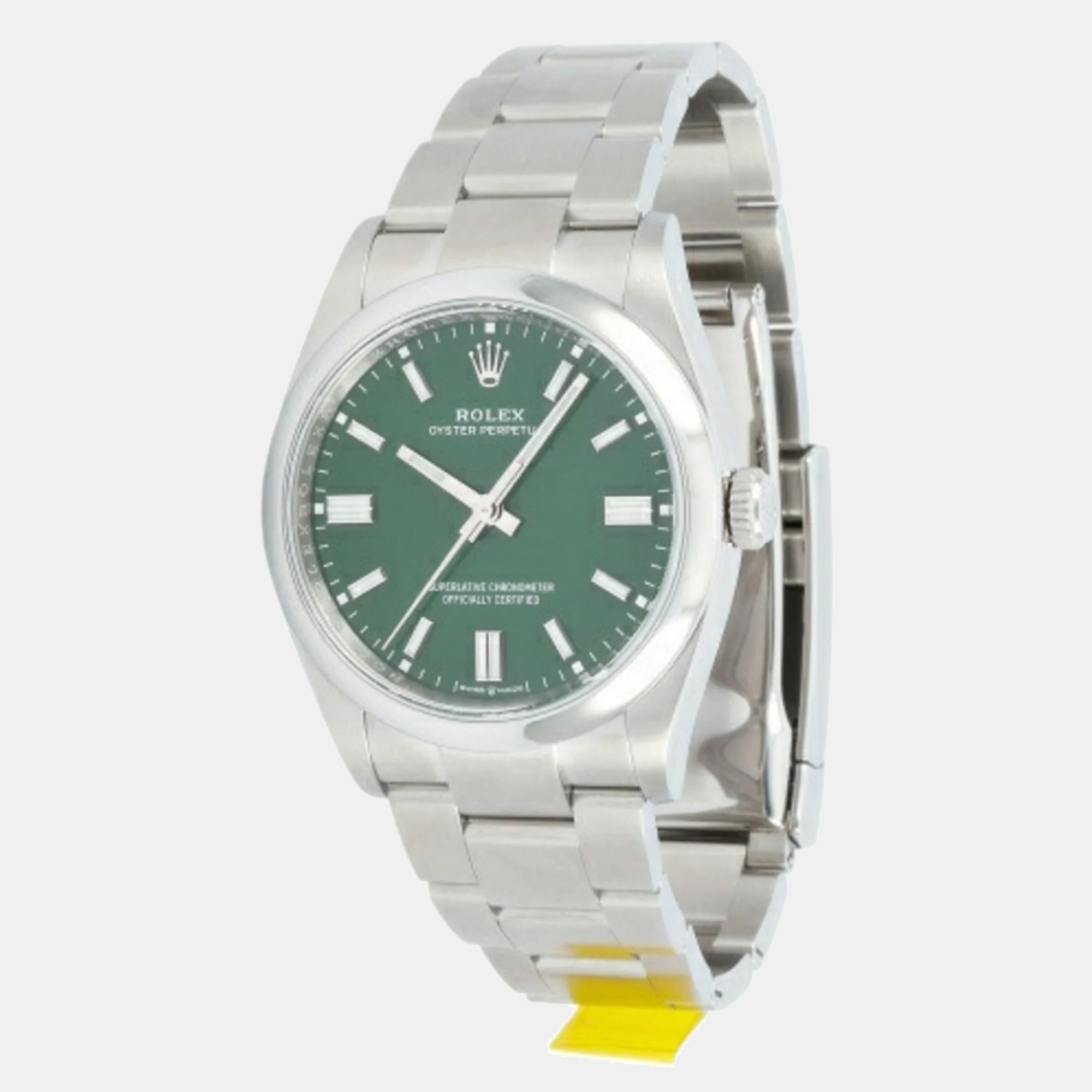 

Rolex Green Stainless Steel Oyster Perpetual 126000 Automatic Men's Wristwatch 36 mm