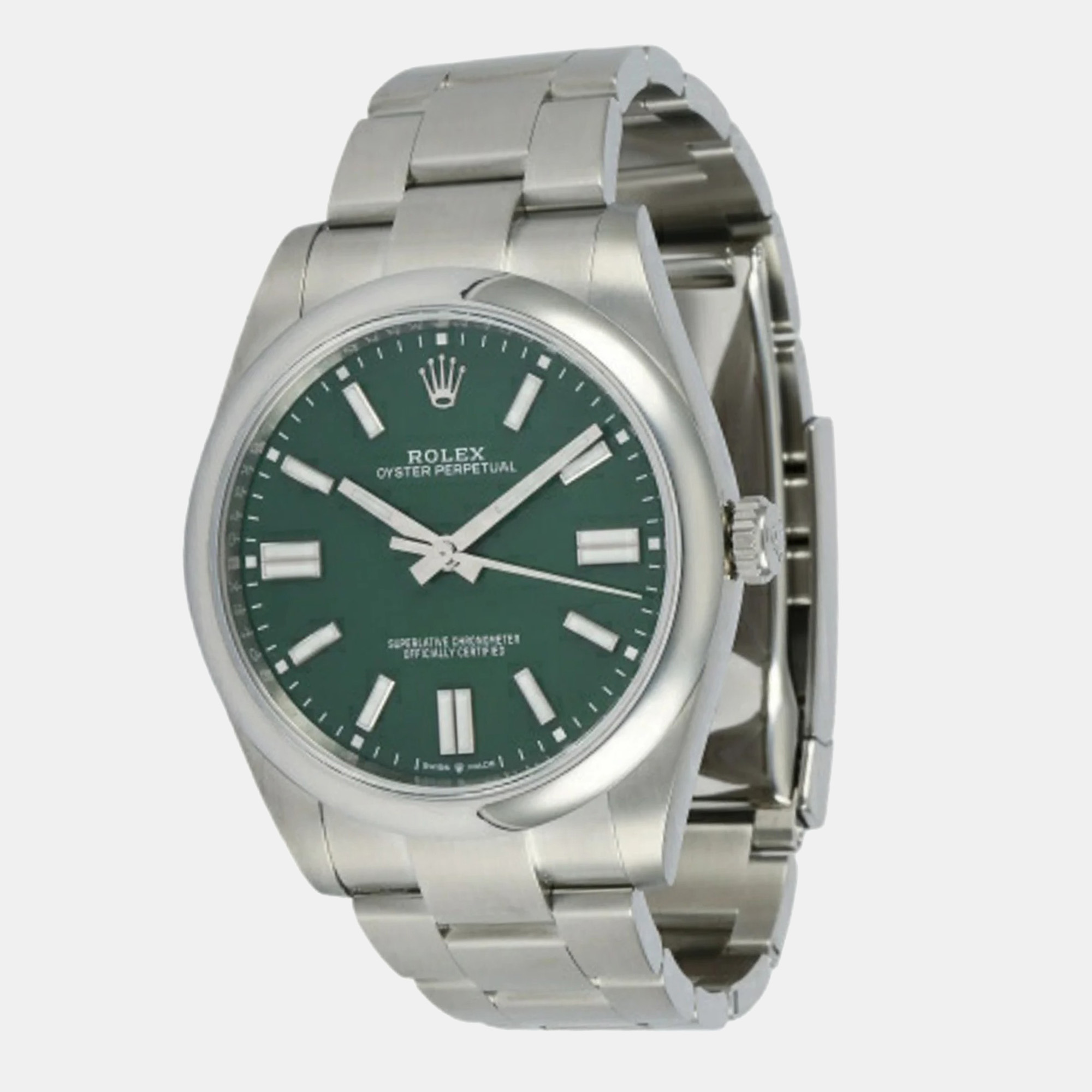 

Rolex Green Stainless Steel Oyster Perpetual 124300 Automatic Men's Wristwatch 41 mm