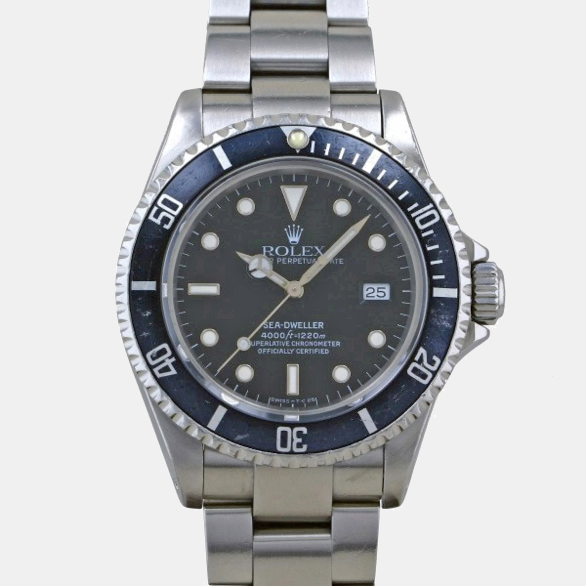 

Rolex Black Stainless Steel Sea-Dweller 16600 Automatic Men's Wristwatch 40 mm