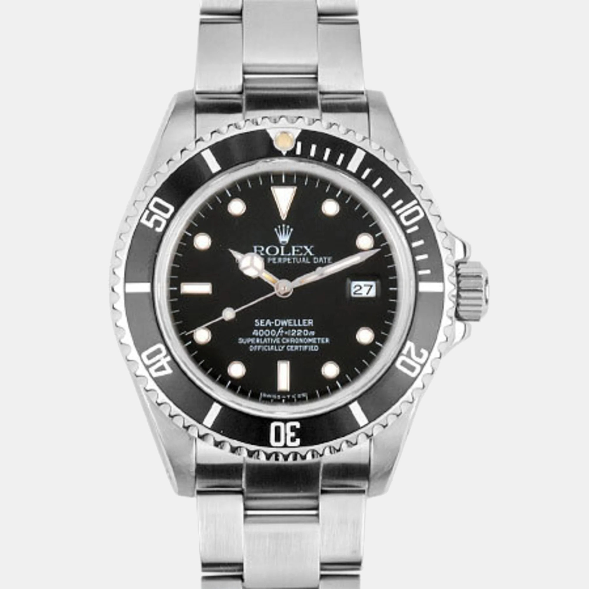 

Rolex Black Stainless Steel Sea-Dweller 16600 Automatic Men's Wristwatch 40 mm