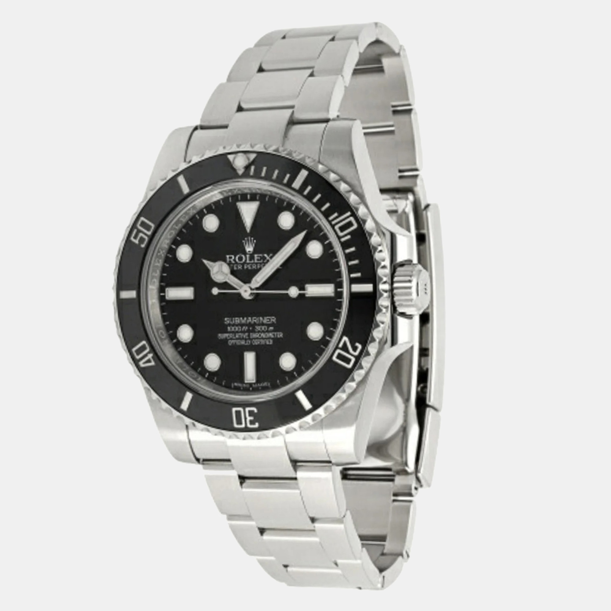 

Rolex Black Stainless Steel And Ceramic Submariner 114060 Automatic Men's Wristwatch 40 mm