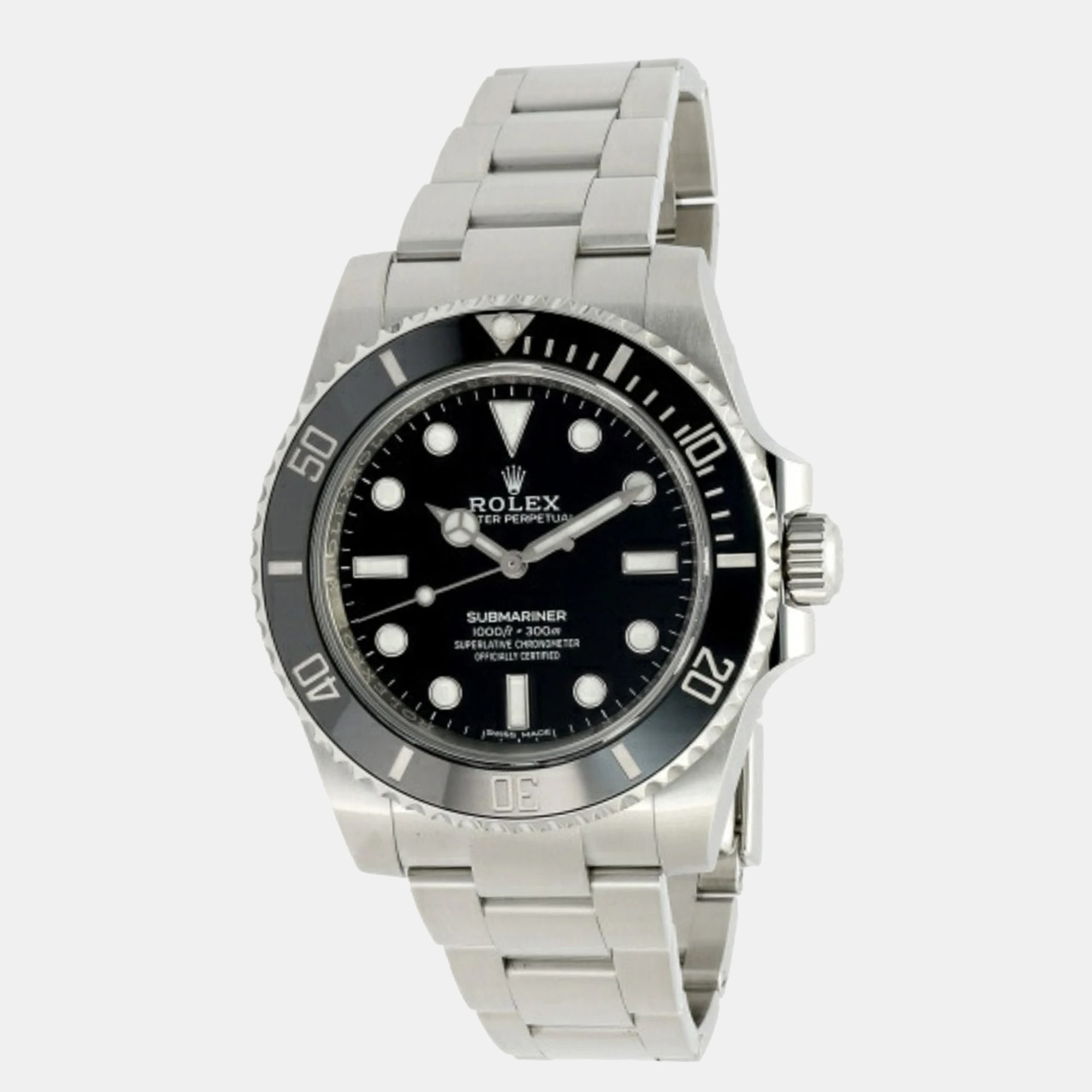

Rolex Black Stainless Steel And Ceramic Submariner 114060 Automatic Men's Wristwatch 40 mm