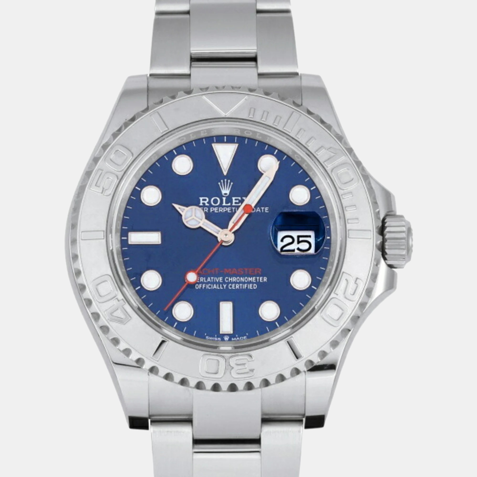 

Rolex Blue Stainless Steel And Platinum Yacht-Master 126622 Automatic Men's Wristwatch 40 mm