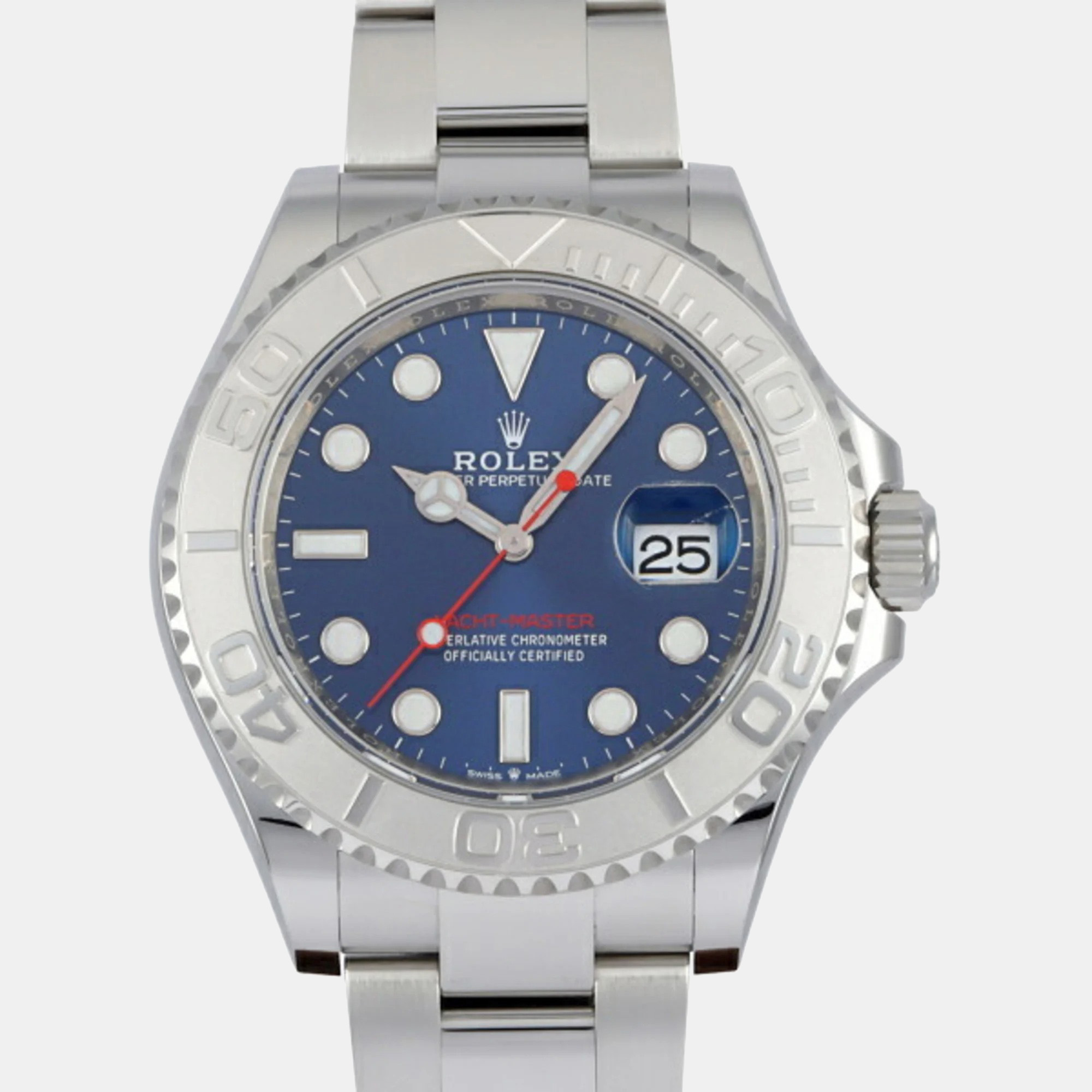 

Rolex Blue Platinum And Stainless Steel Yacht-Master 126622 Automatic Men's Wristwatch 40 mm