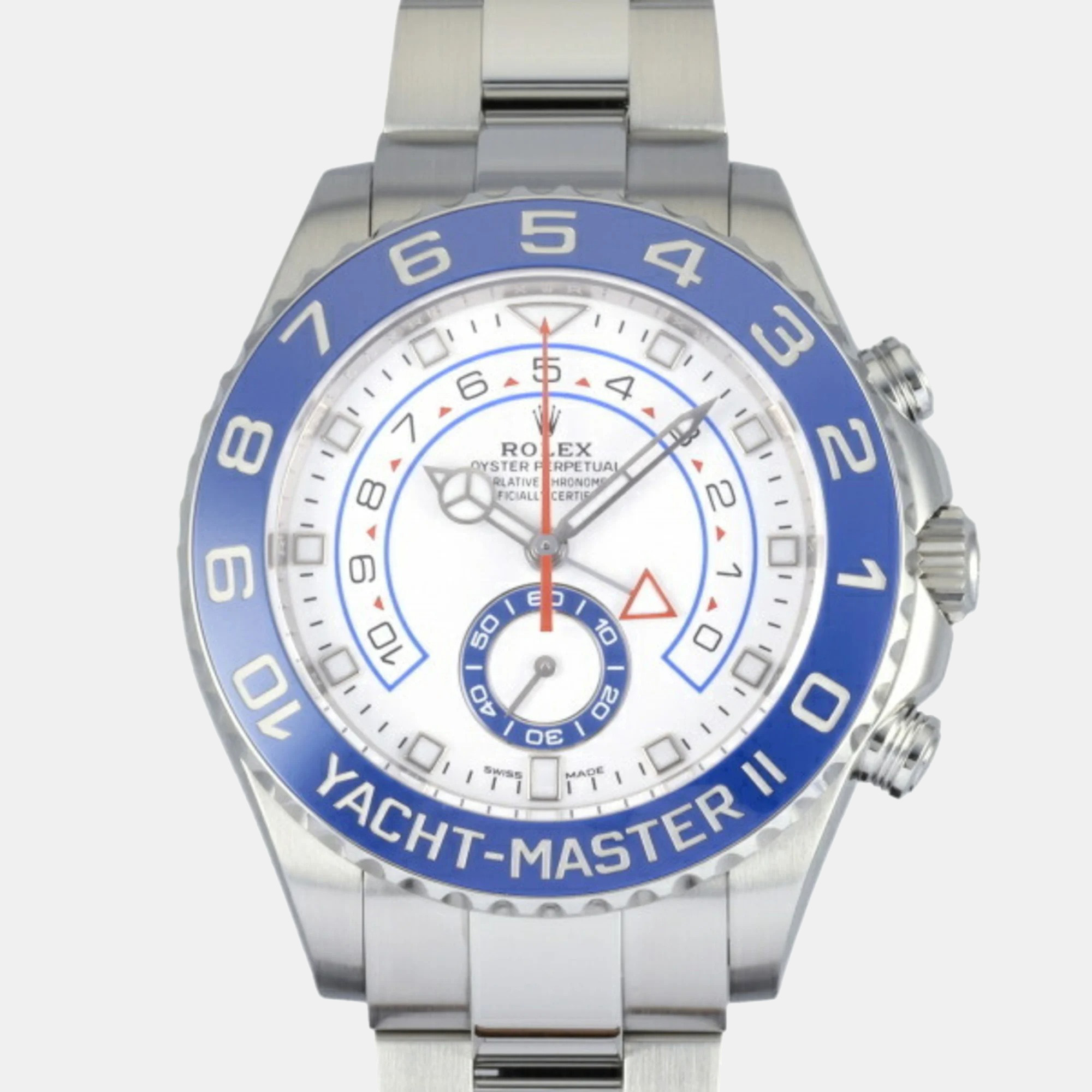 

Rolex White Stainless Steel Yacht-Master II 116680 Automatic Men's Wristwatch 44 mm