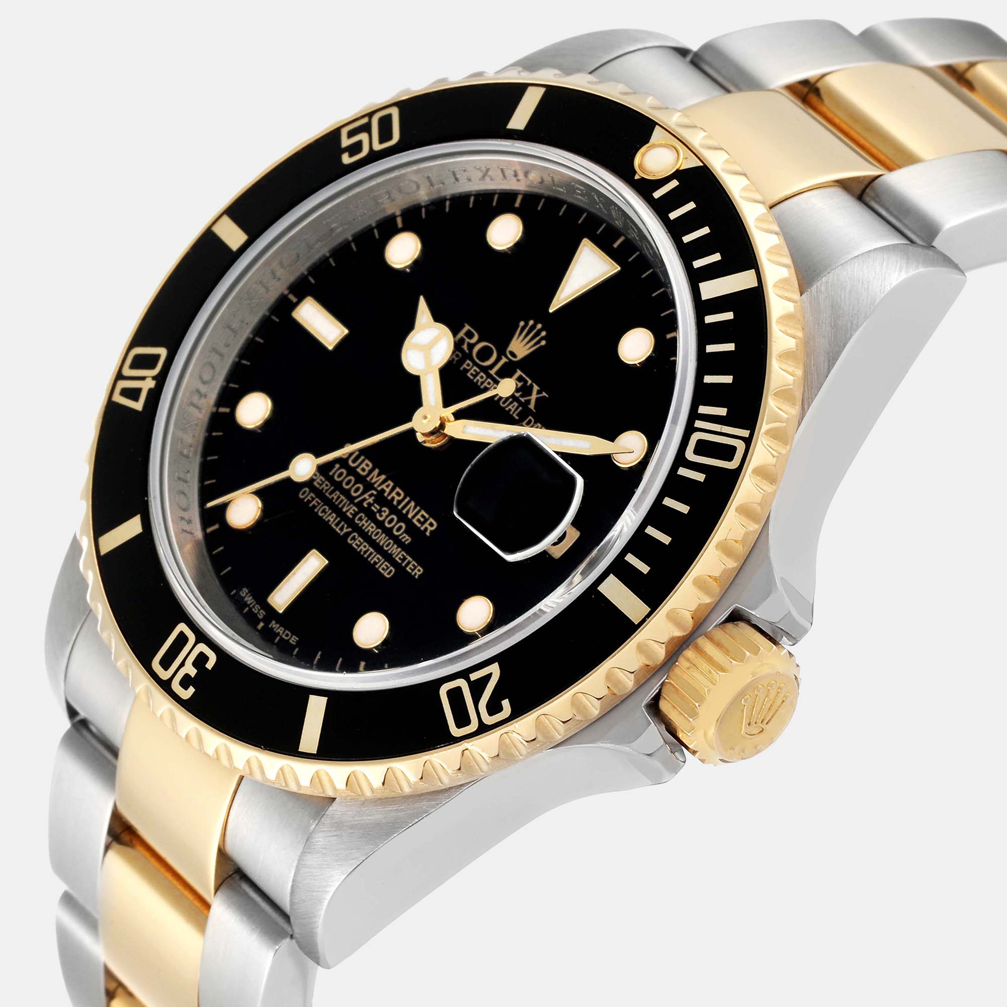 

Rolex Submariner Steel Yellow Gold Black Dial Men's Watch 16613 40 mm