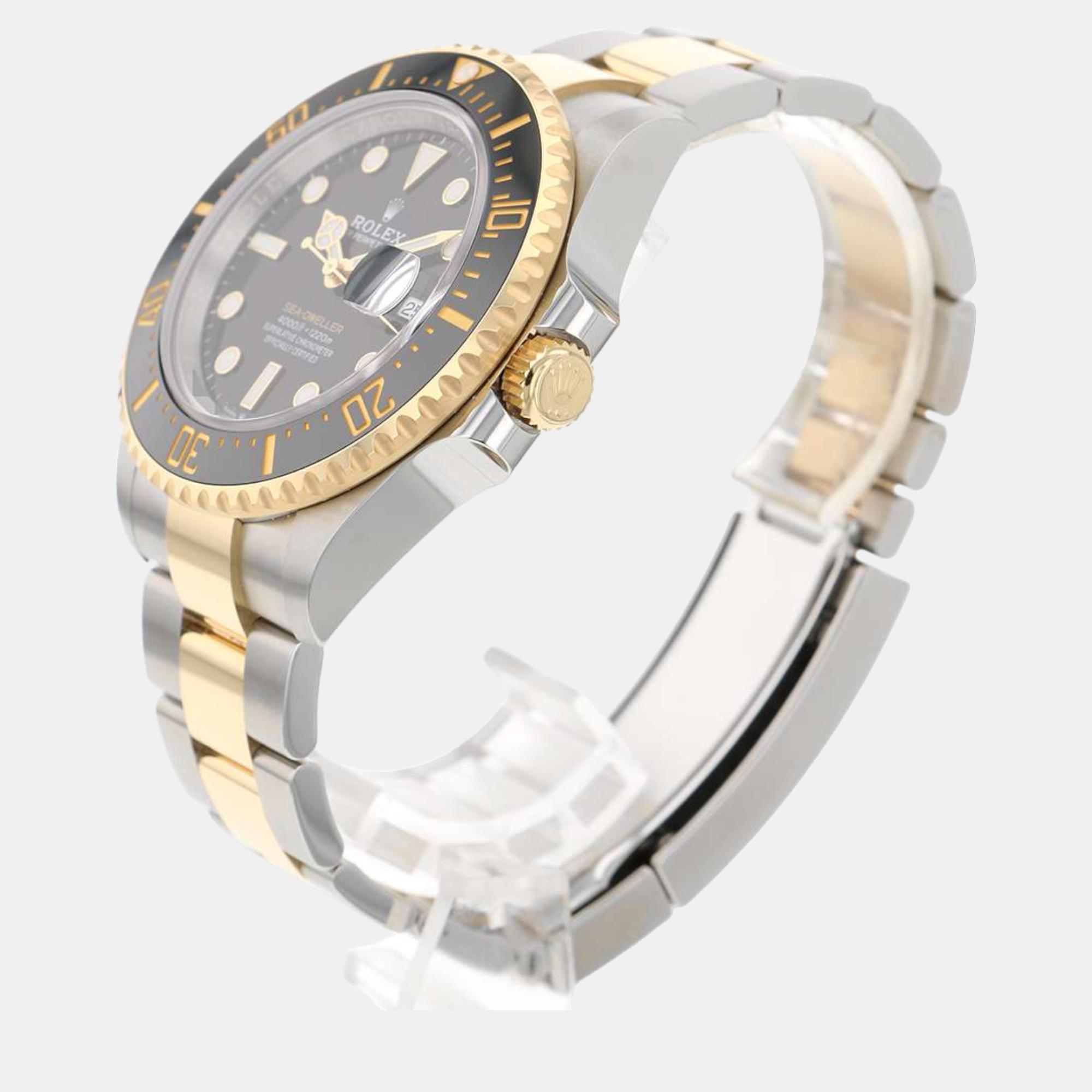 

Rolex Black 18k Yellow Gold And Stainless Steel Sea-Dweller 126603 Automatic Men's Wristwatch 43 mm