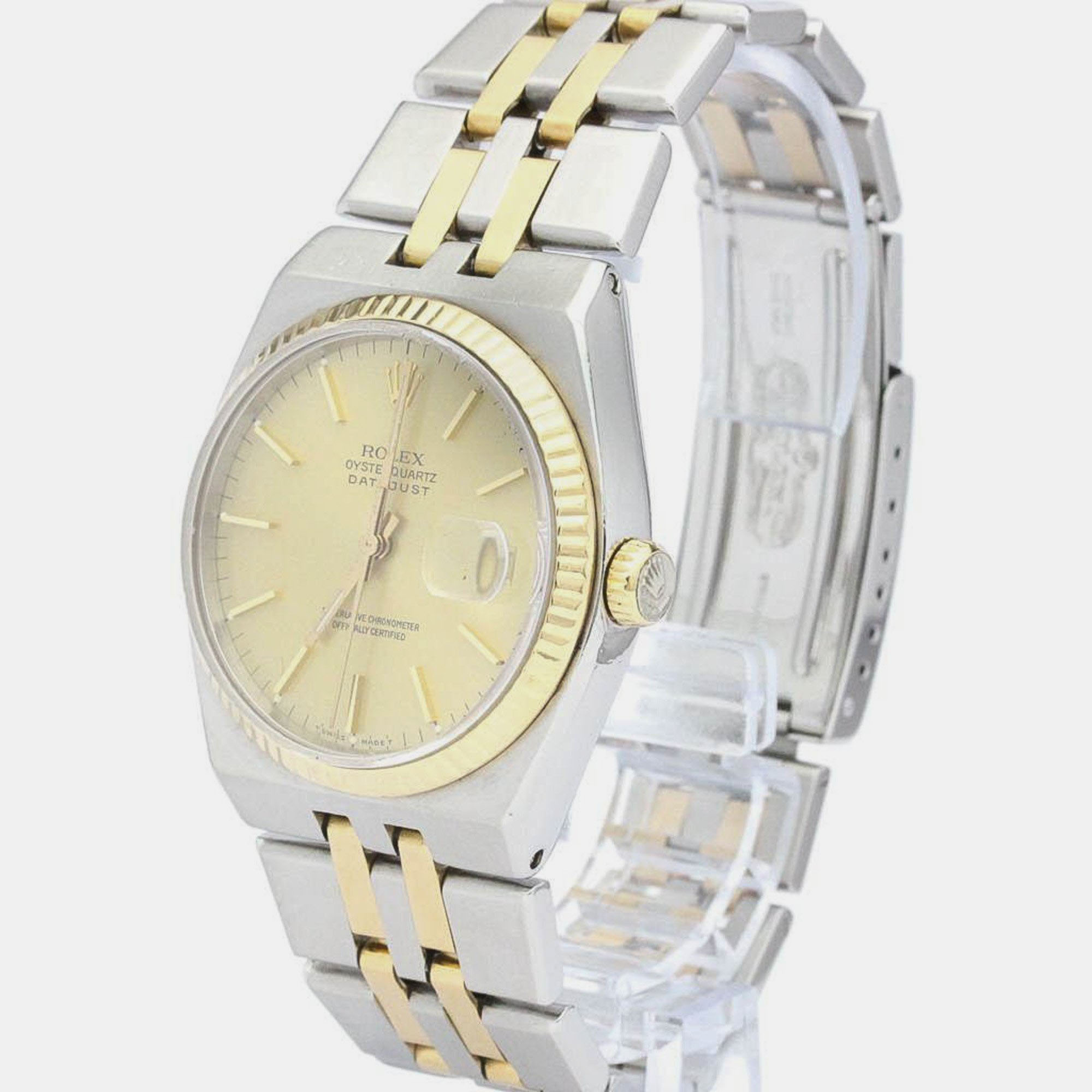 

Rolex Gold 18k Yellow Gold And Stainless Steel Datejust 17013 Automatic Men's Wristwatch 36 mm