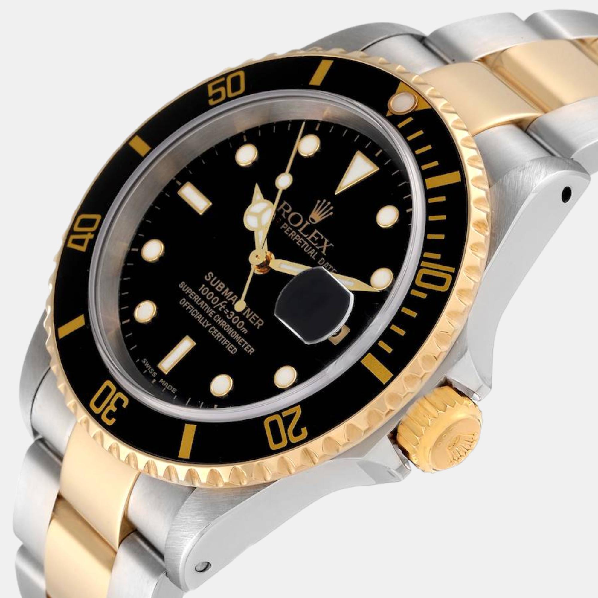 

Rolex Submariner Steel Yellow Gold Black Dial Men's Watch 16613 40 mm