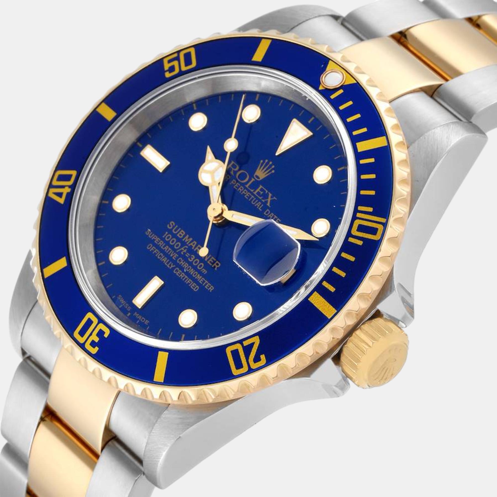 

Rolex Submariner Blue Dial Steel Yellow Gold Men's Watch 16613 40 mm