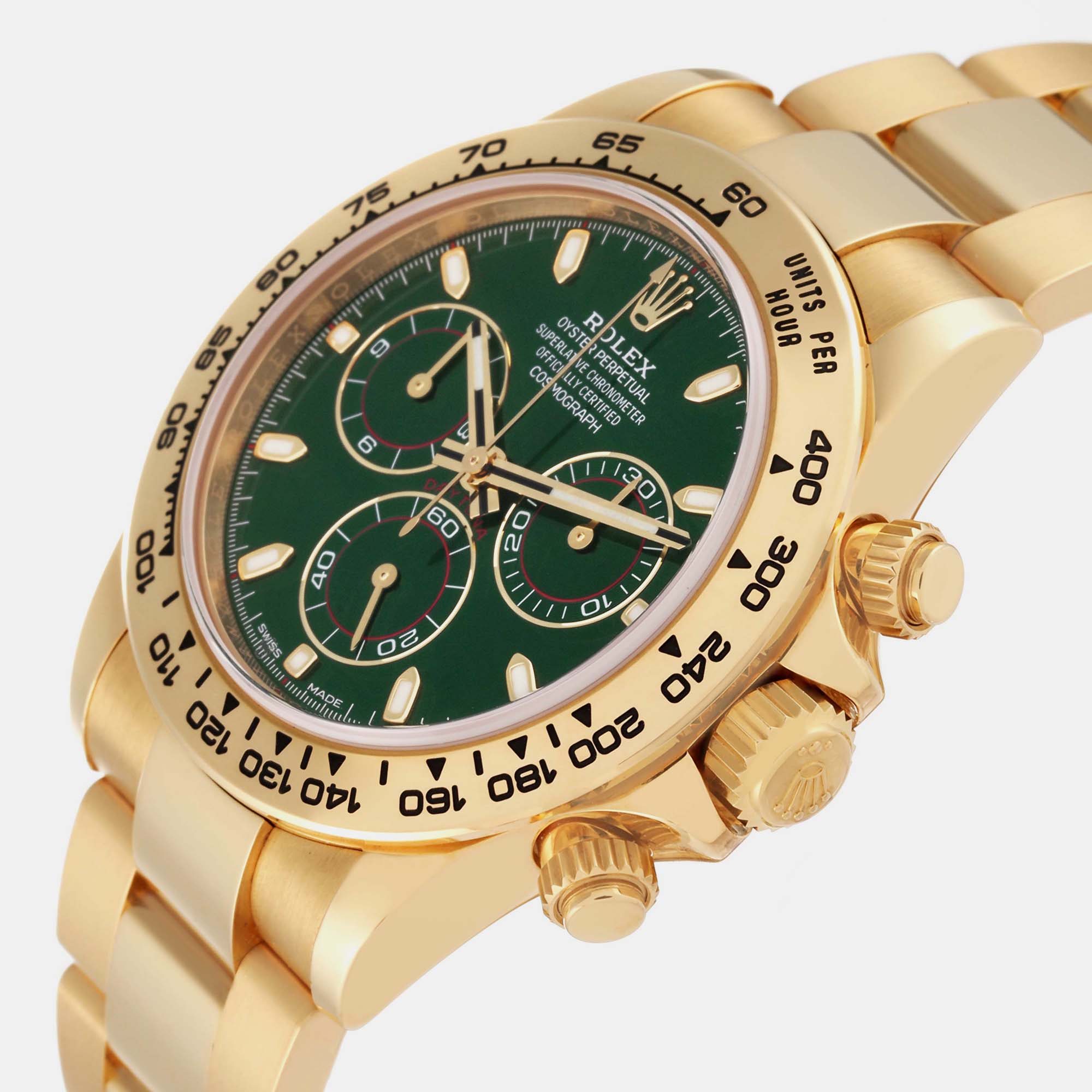 

Rolex Daytona Yellow Gold Green Dial Mens Watch 116508 40 mm