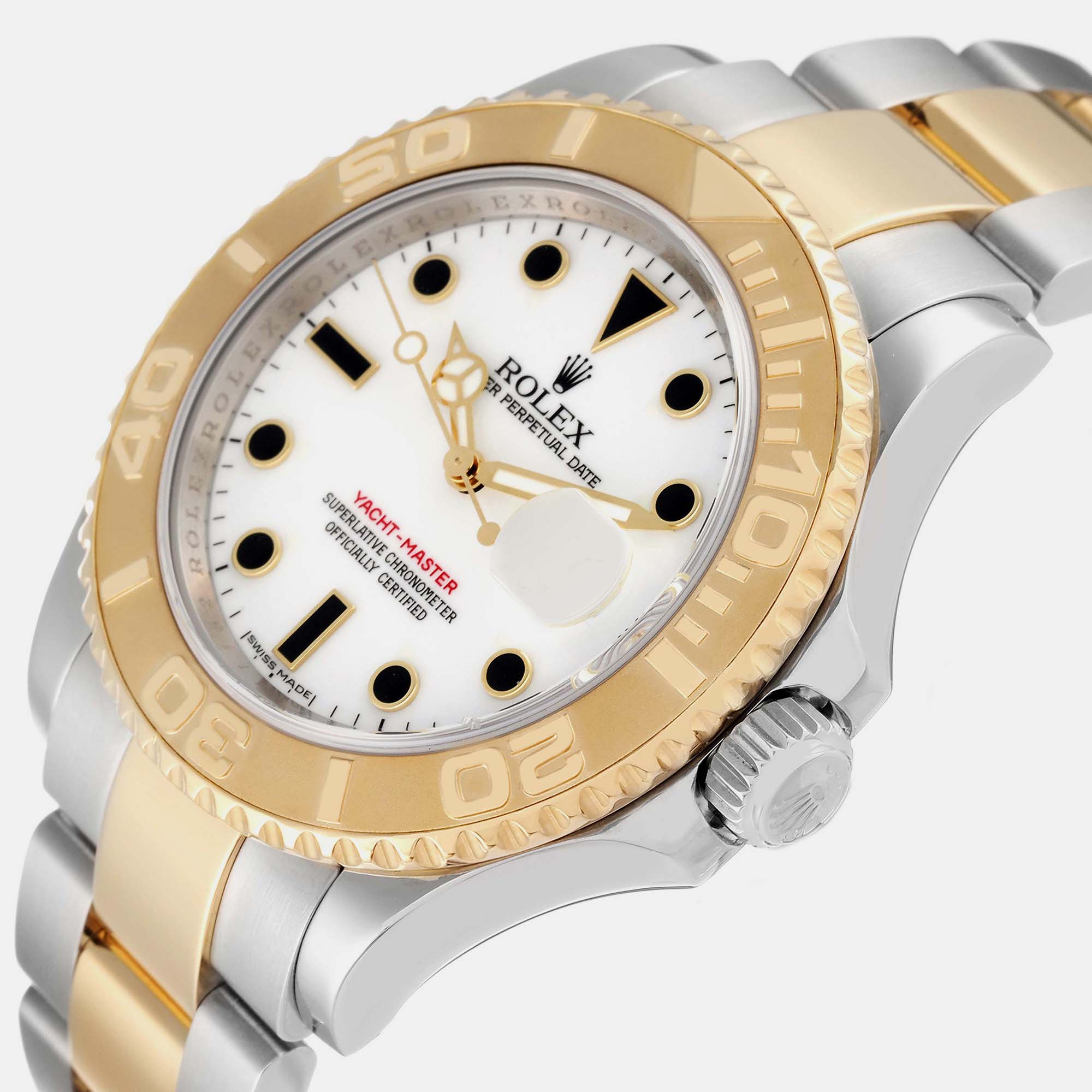 

Rolex Yachtmaster Steel Yellow Gold White Dial Mens Watch 16623 40 mm