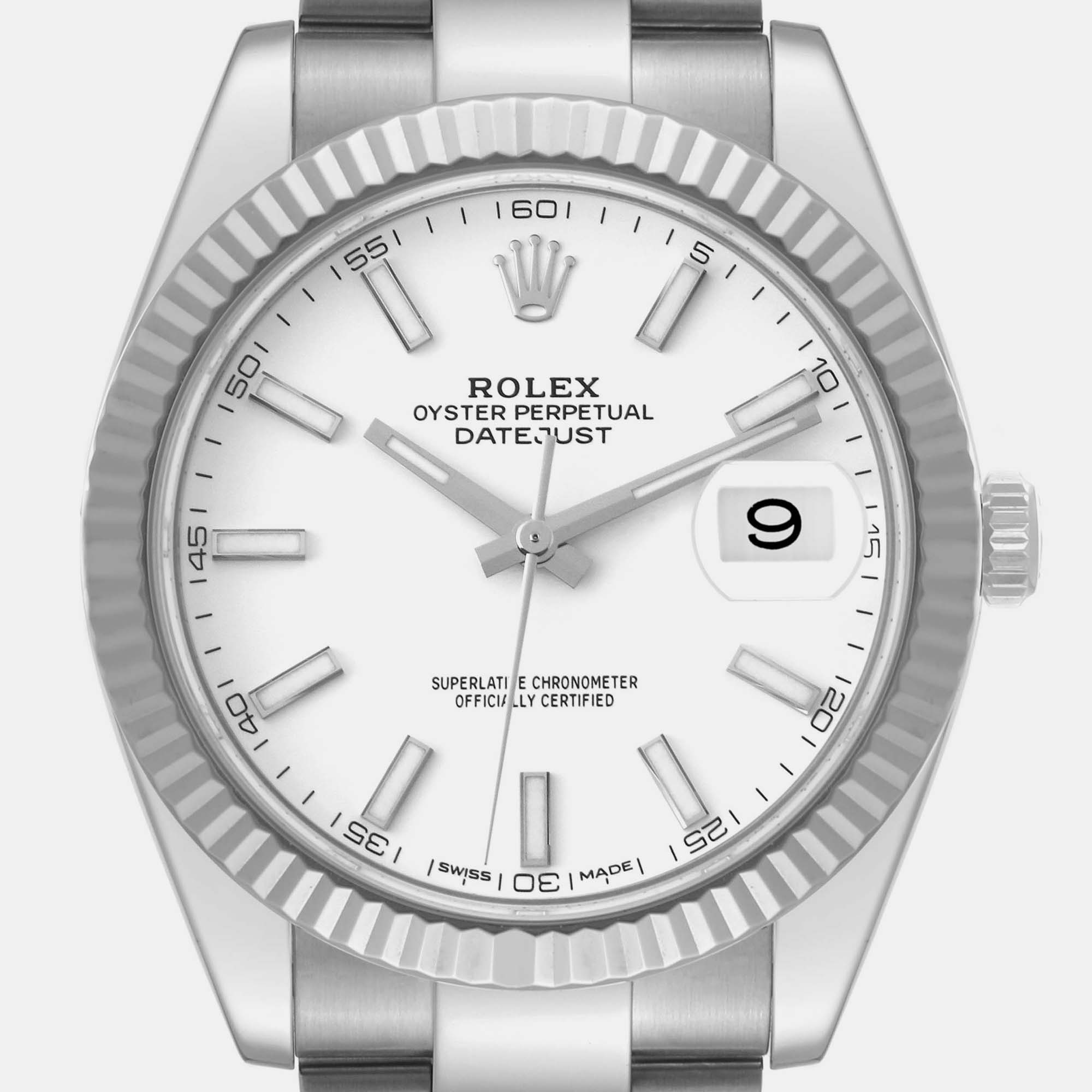 

Rolex Datejust 41 Steel White Dial Oyster Bracelet Men's Watch 126334 41 mm