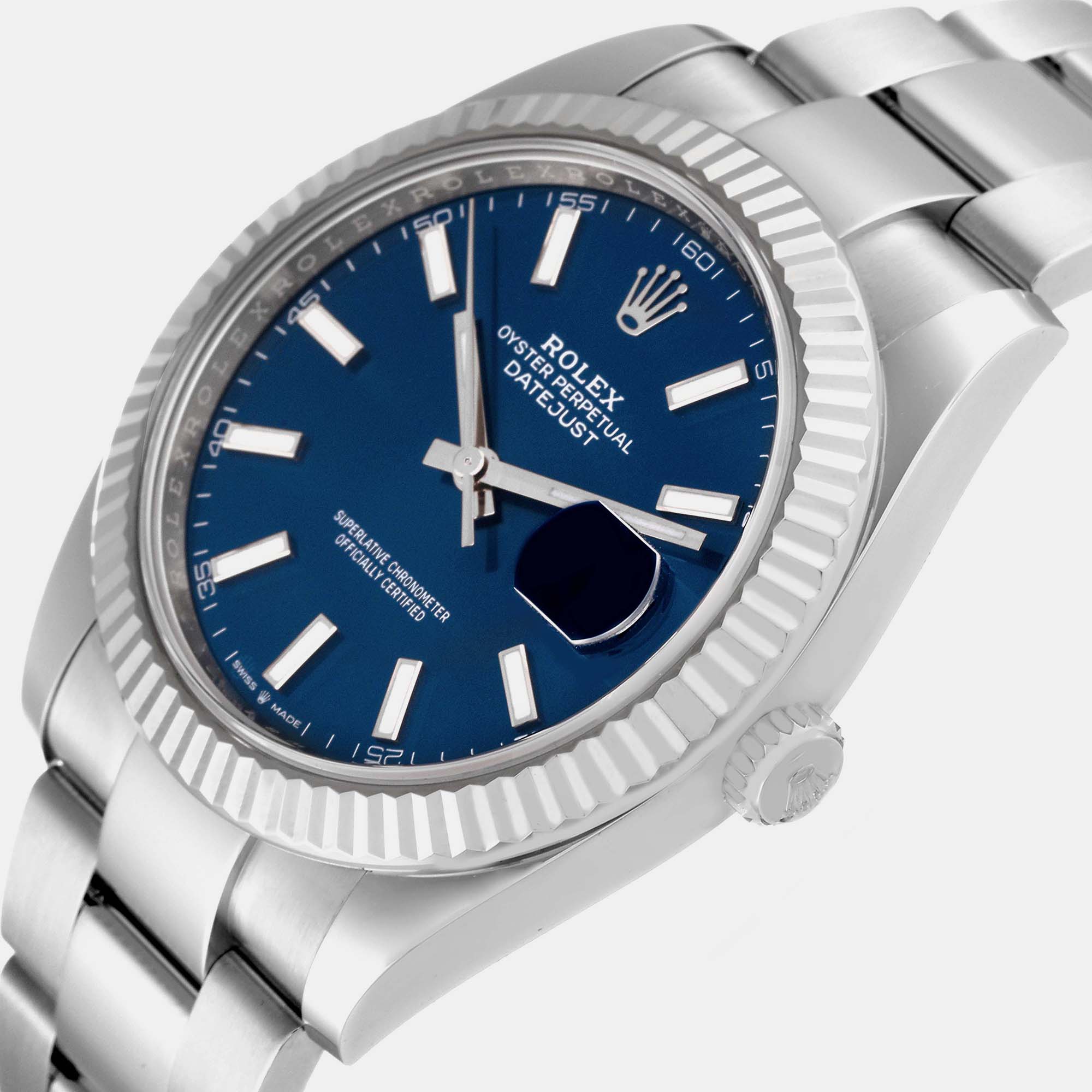 

Rolex Datejust 41 Steel White Gold Blue Dial Men's Watch 126334 41 mm