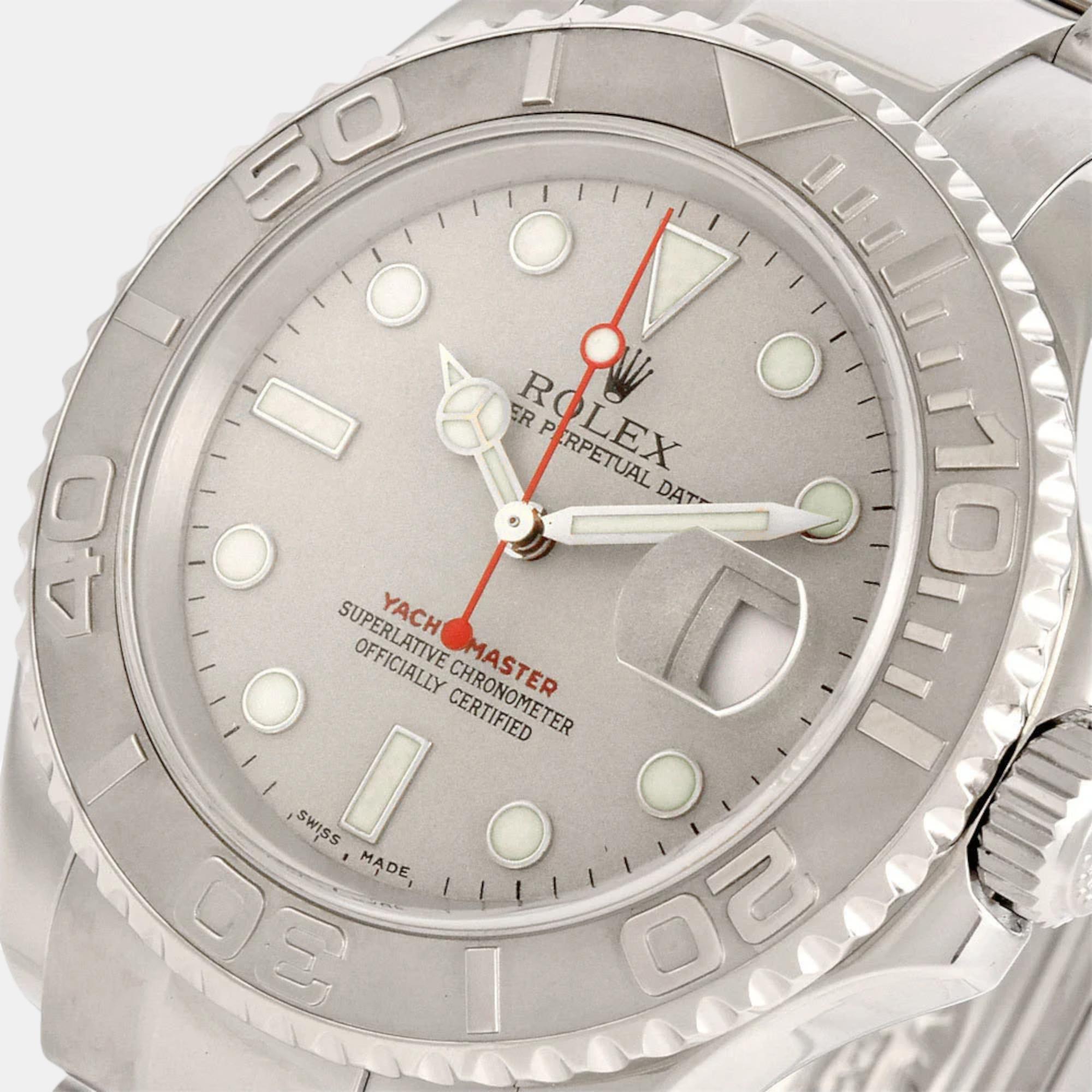 

Rolex Silver Platinum And Stainless Steel Yacht-Master 16622 Automatic Men's Wristwatch 40 mm