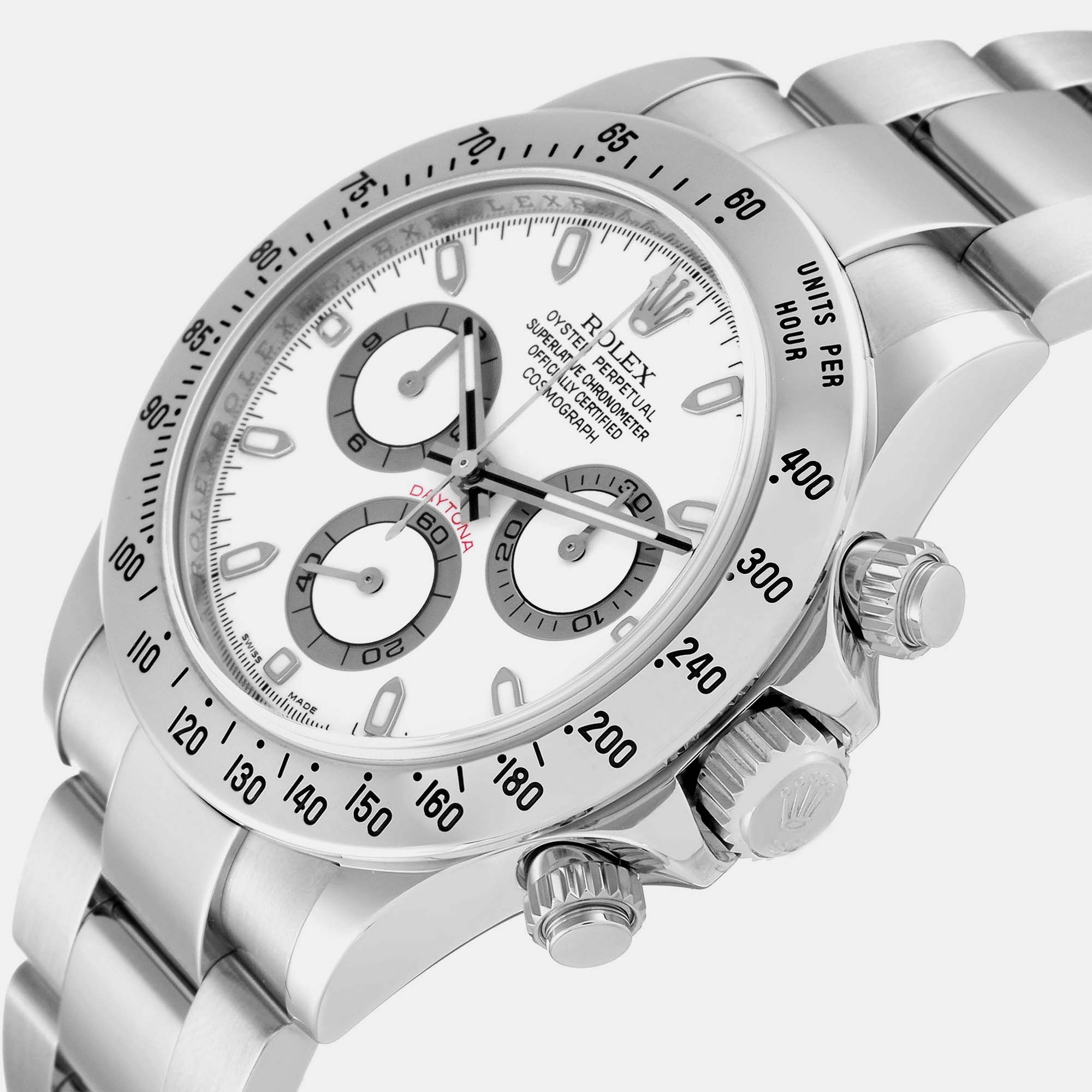 

Rolex Daytona White Dial Chronograph Steel Men's Watch 116520 40 mm