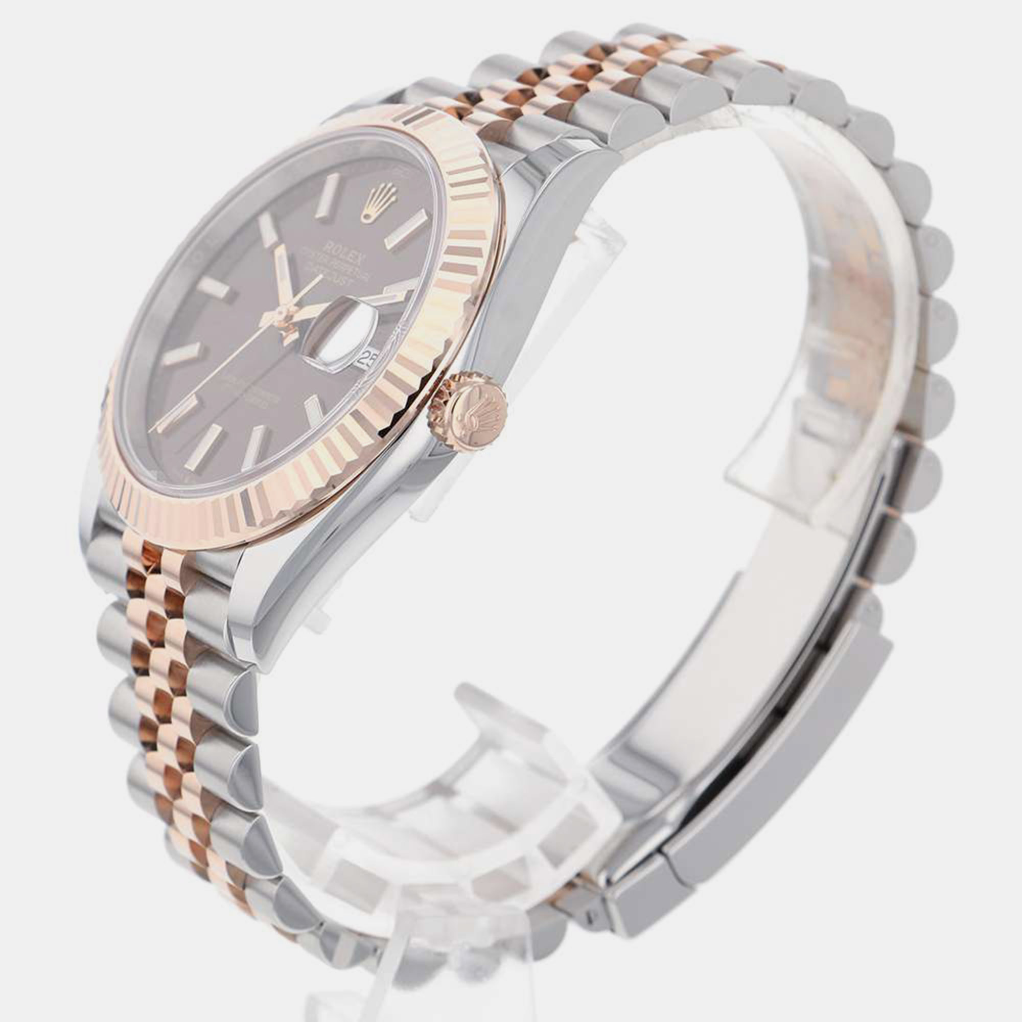 

Rolex Brown 18k Rose Gold And Stainless Steel Datejust 126331 Automatic Men's Wristwatch 41 mm