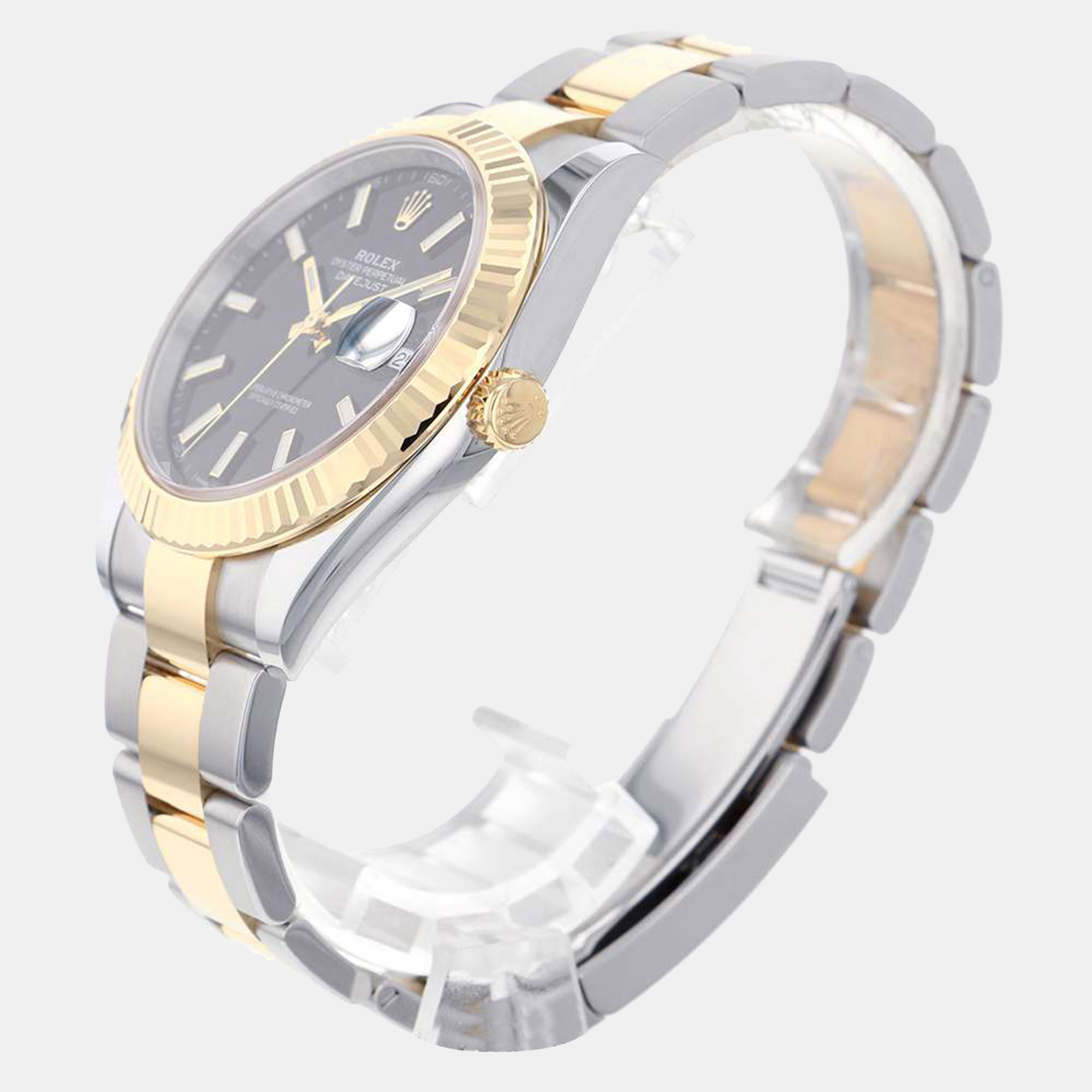 

Rolex Black 18k Yellow Gold And Stainless Steel Datejust 126333 Automatic Men's Wristwatch 41 mm