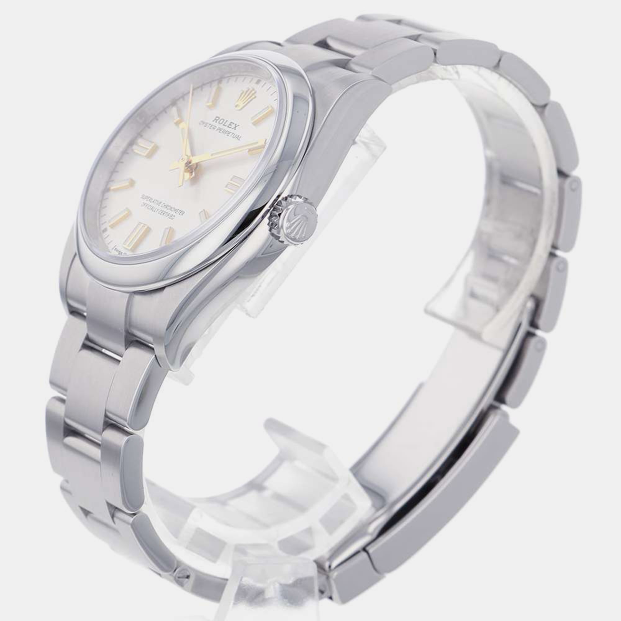 

Rolex Silver Stainless Steel Oyster Perpetual 126000 Automatic Men's Wristwatch 36 mm