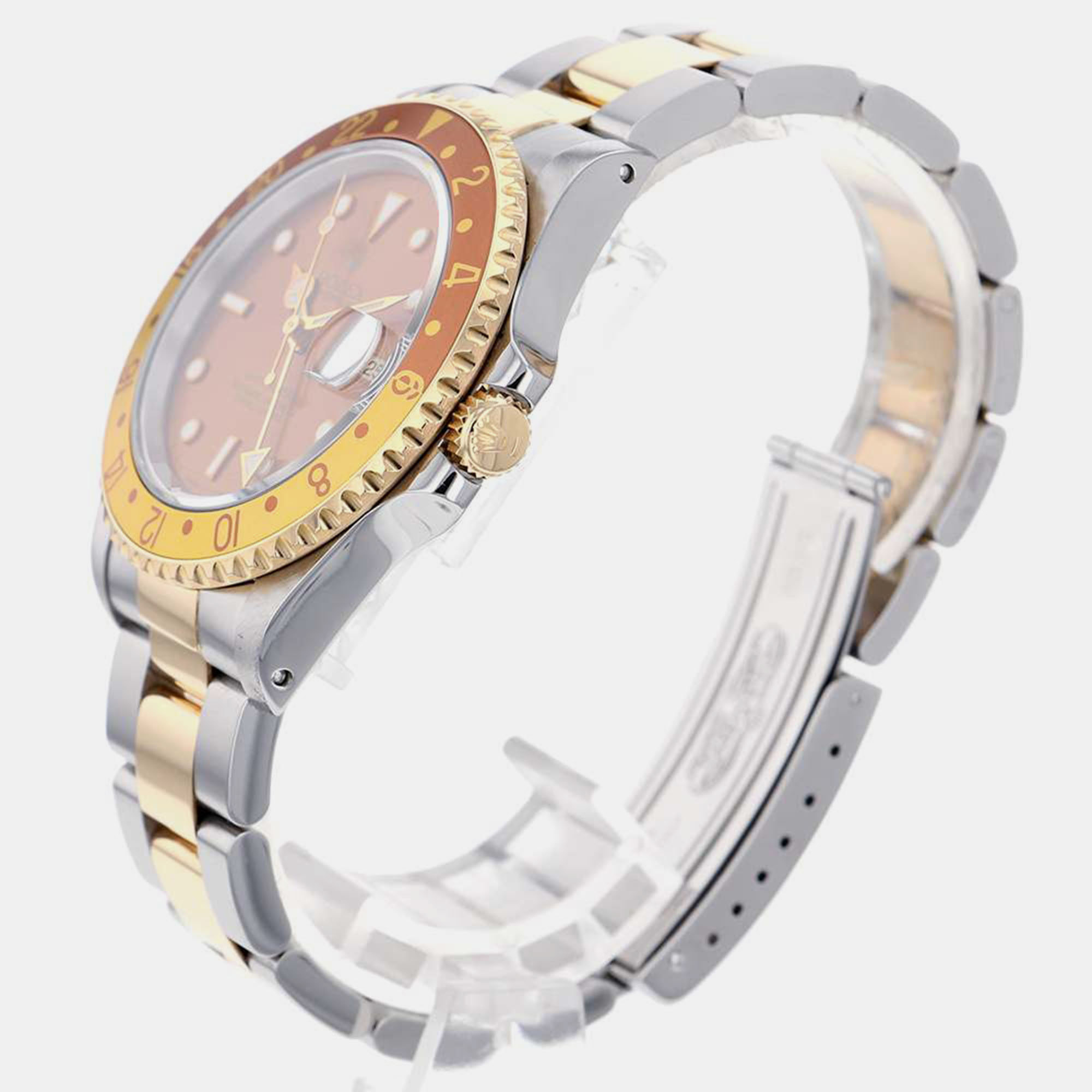 

Rolex Brown 18k Yellow Gold And Stainless Steel GMT-Master II 16713 Automatic Men's Wristwatch 40 mm